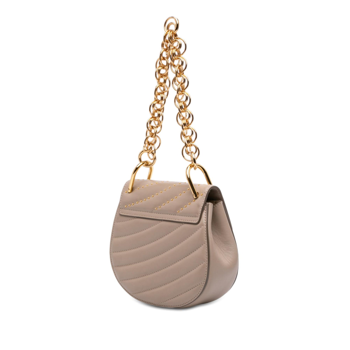 Chloe Mini Studded Leather Drew Bijou Satchel