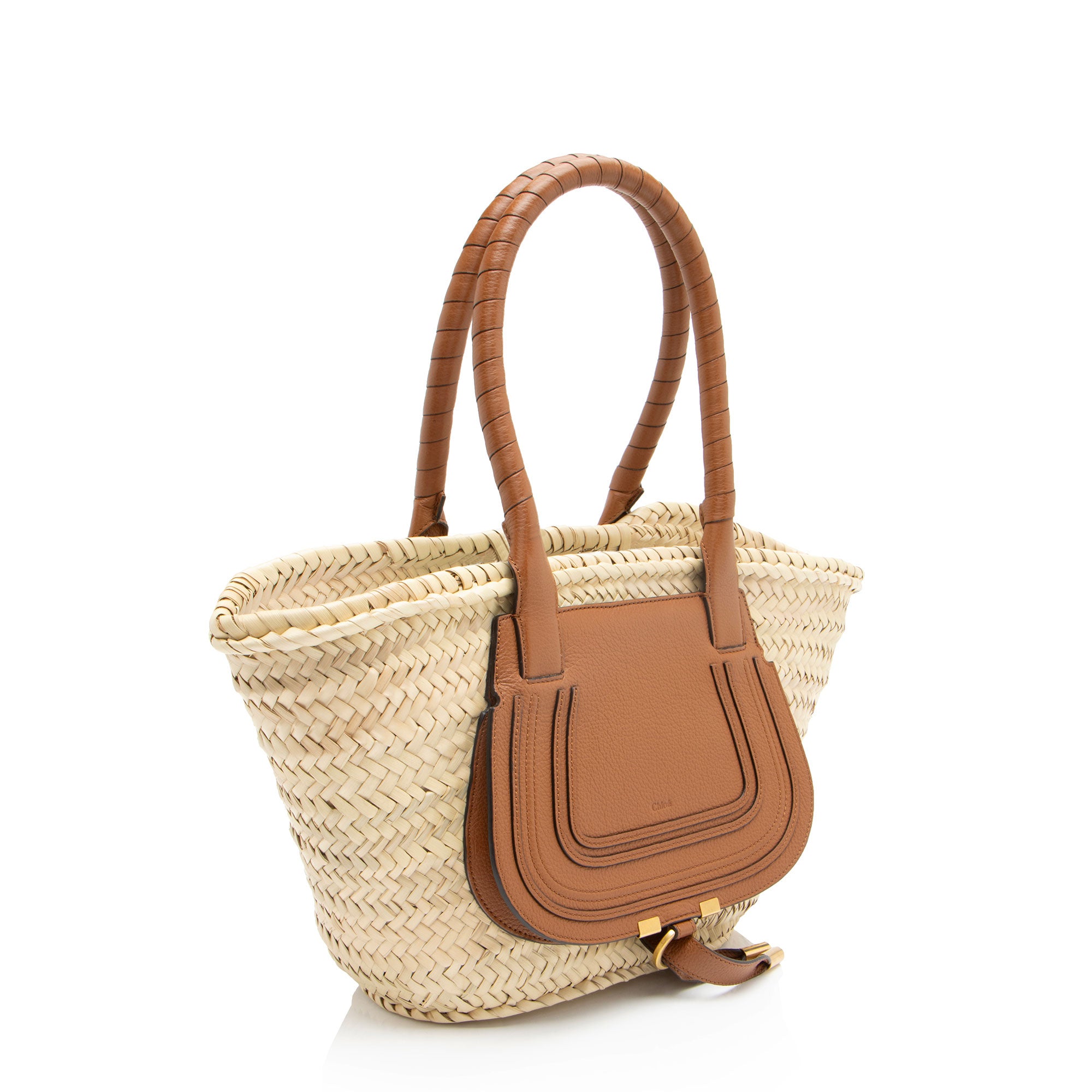 Chloe Raffia Marcie Basket E/W Tote