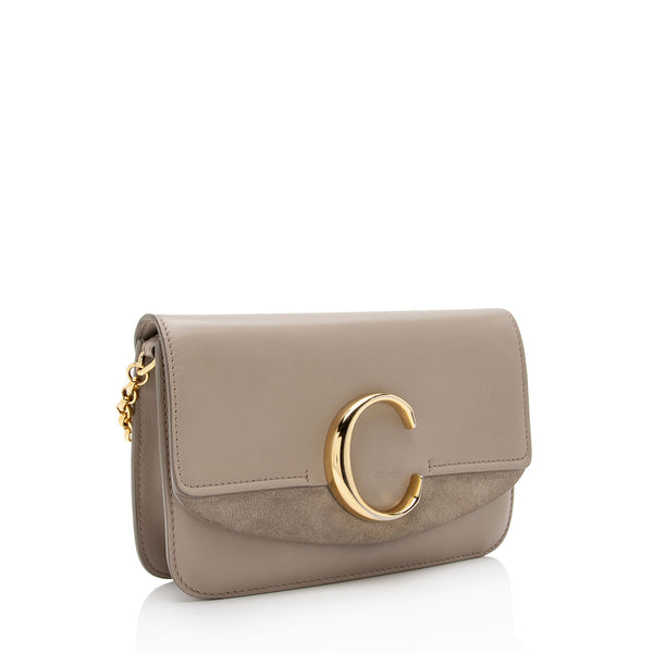 Chloe, Bags, Authentic Chloe C Clutch Bag With Chain Leather