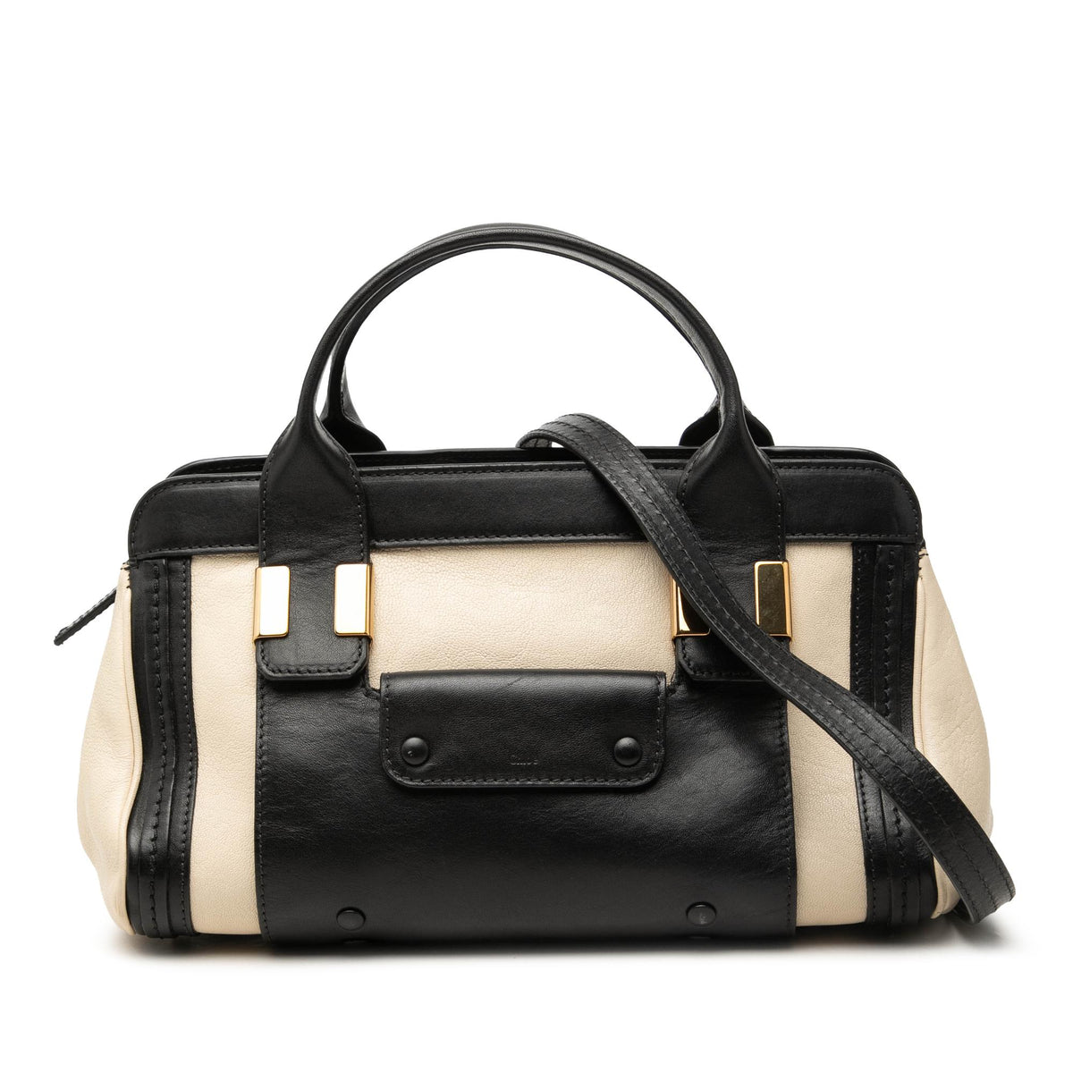Chloe Small Bicolor Leather Alice Satchel