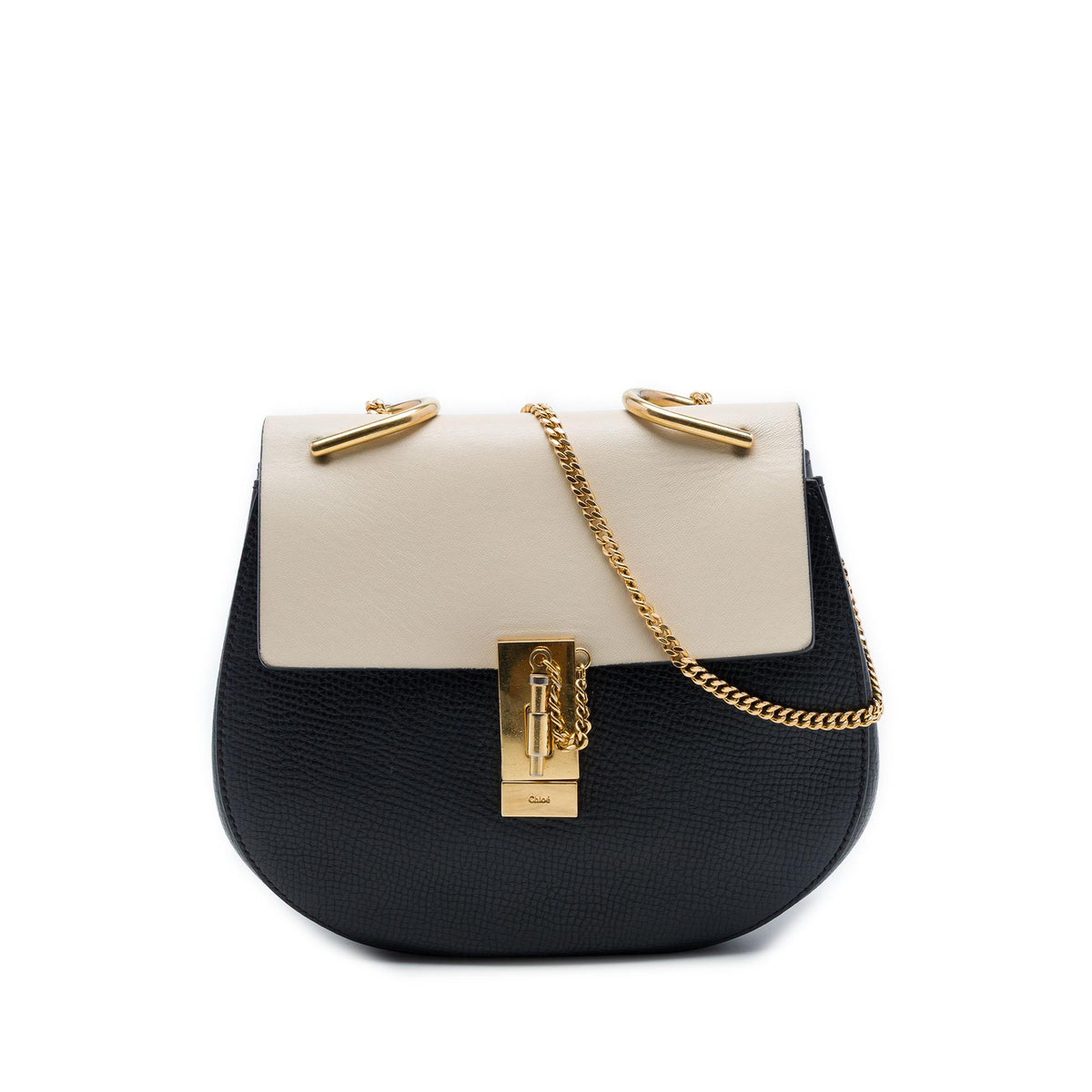 Chloe Small Bicolor Smooth and Grained Calfskin Drew Crossbody