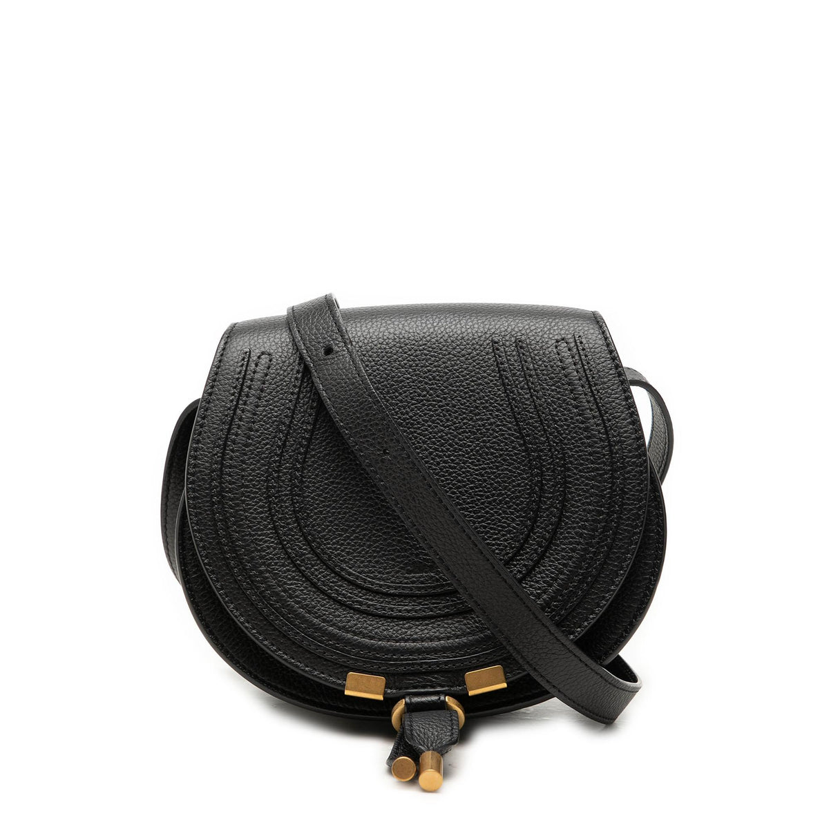 Chloe Small Grained Leather Marcie Saddle Crossbody