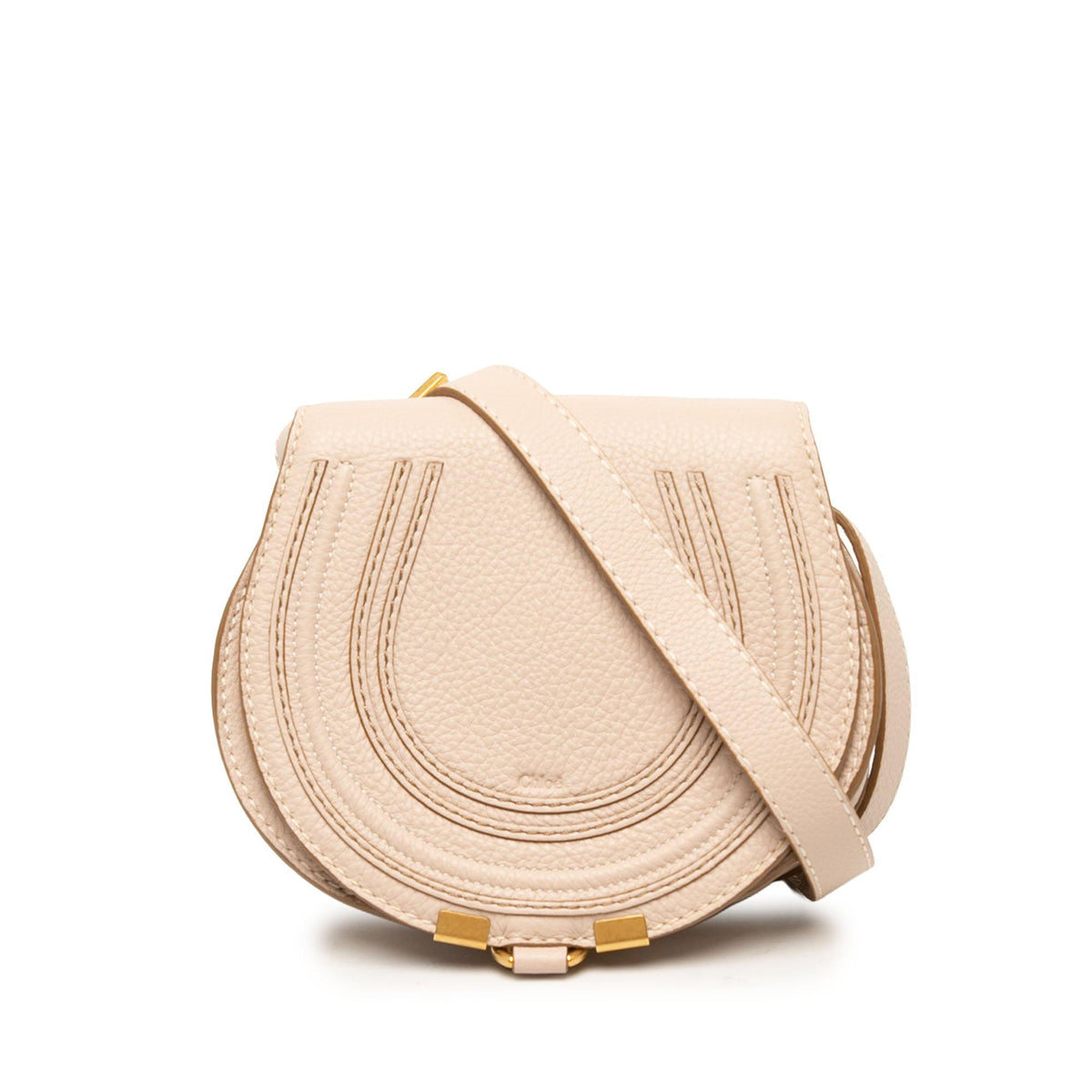 Chloe Small Grained Leather Marcie Saddle Crossbody
