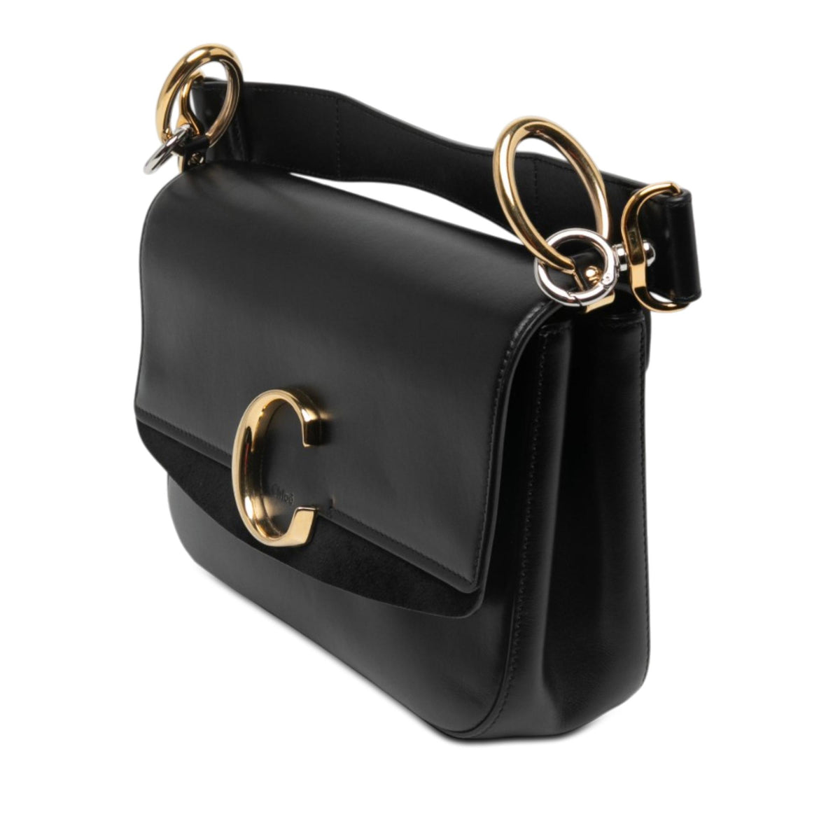Chloe Small Leather C Double Carry Satchel