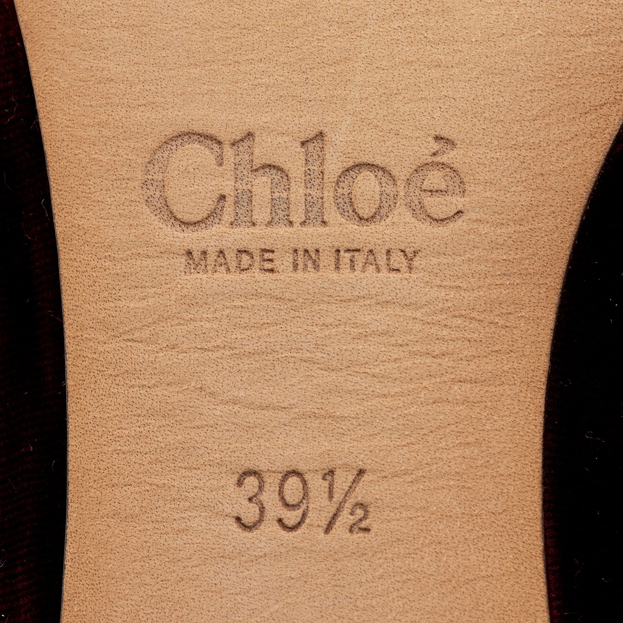 Chloe Velvet Scalloped Lauren Flats - Size 9.5 / 39.5 (SHF-d1pa1o)