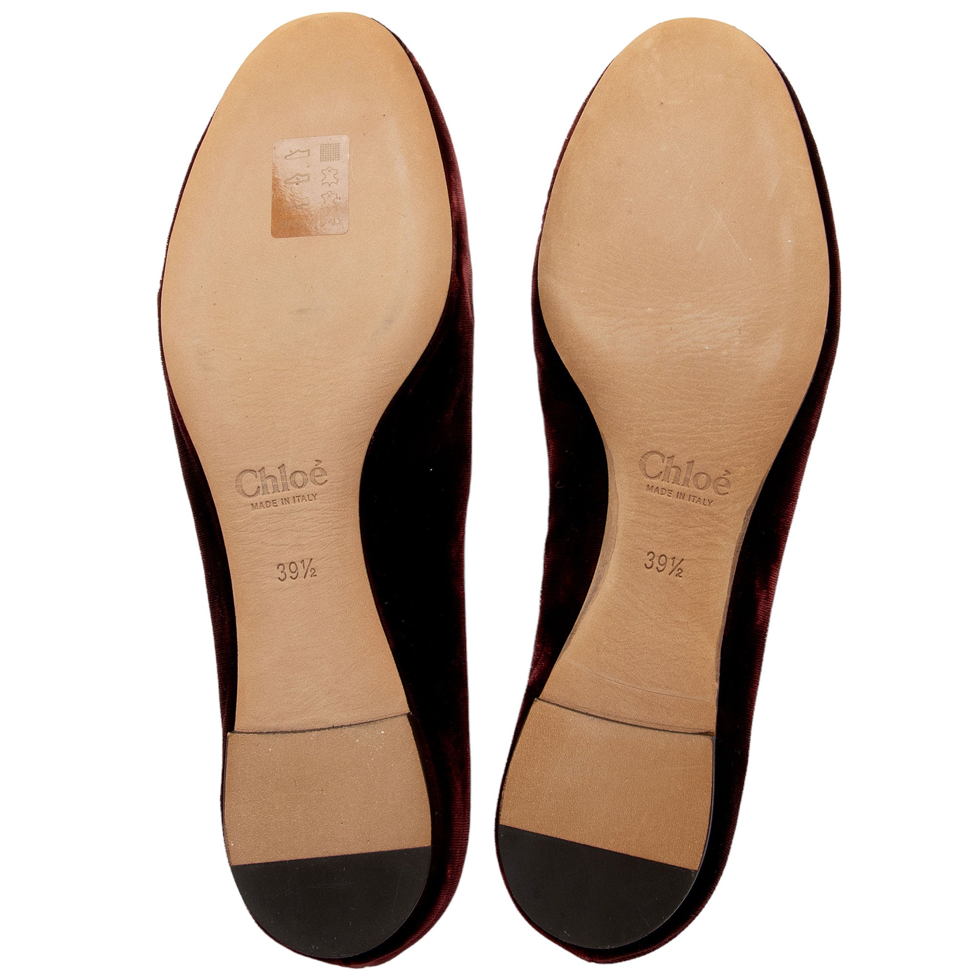 Chloe Velvet Scalloped Lauren Flats - Size 9.5 / 39.5 (SHF-d1pa1o)