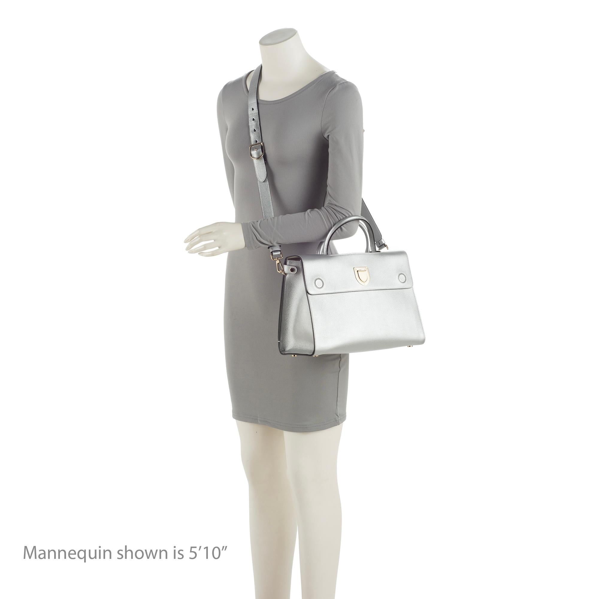 Dior Metallic Calfskin Diorever Medium Tote (SHF-BJ3NV5)