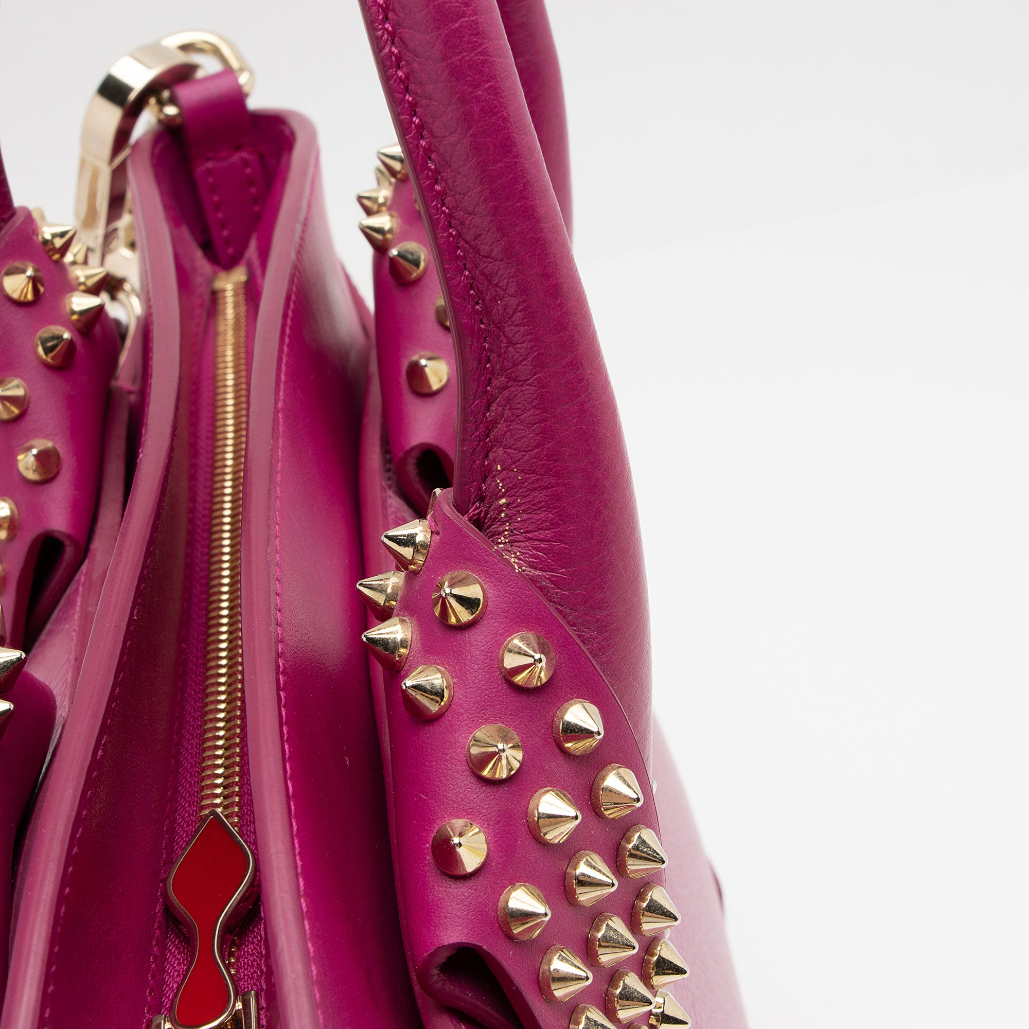 Christian Louboutin Leather Spiked Eloise Small Satchel