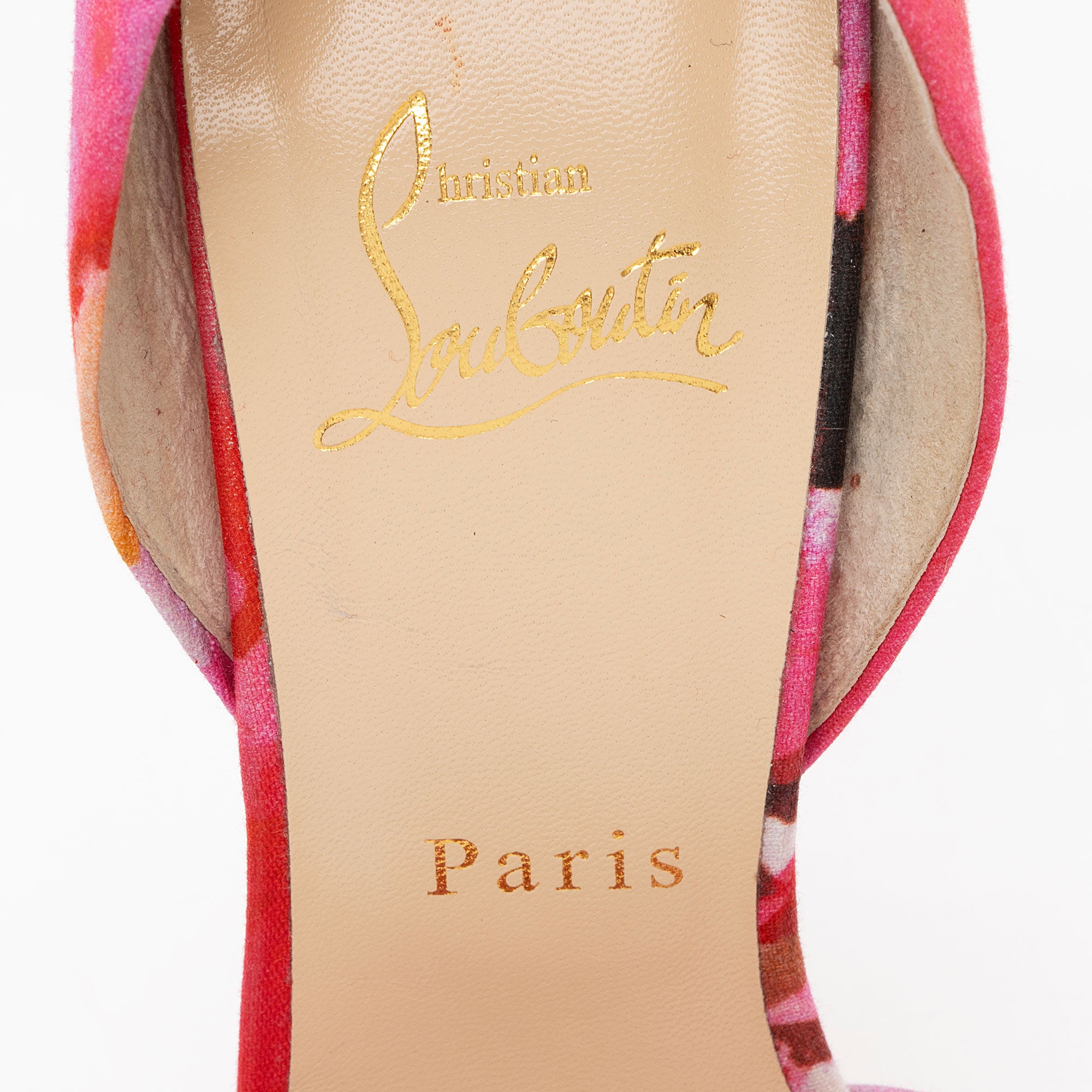 Christian Louboutin Canvas Floral d'Orsay Pumps - Size 8 / 38