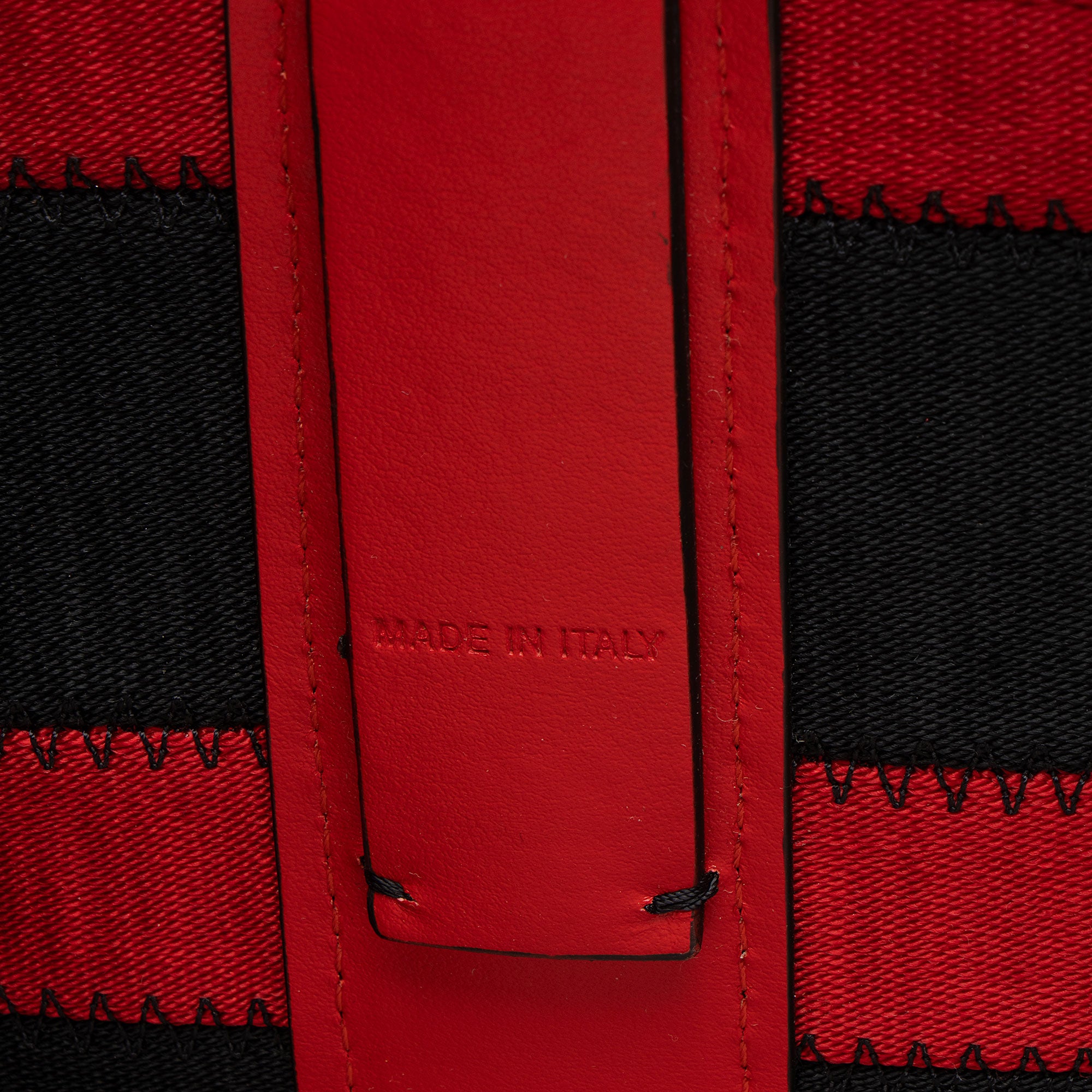 Christian Louboutin Canvas Striped Spiked Cabata Tote