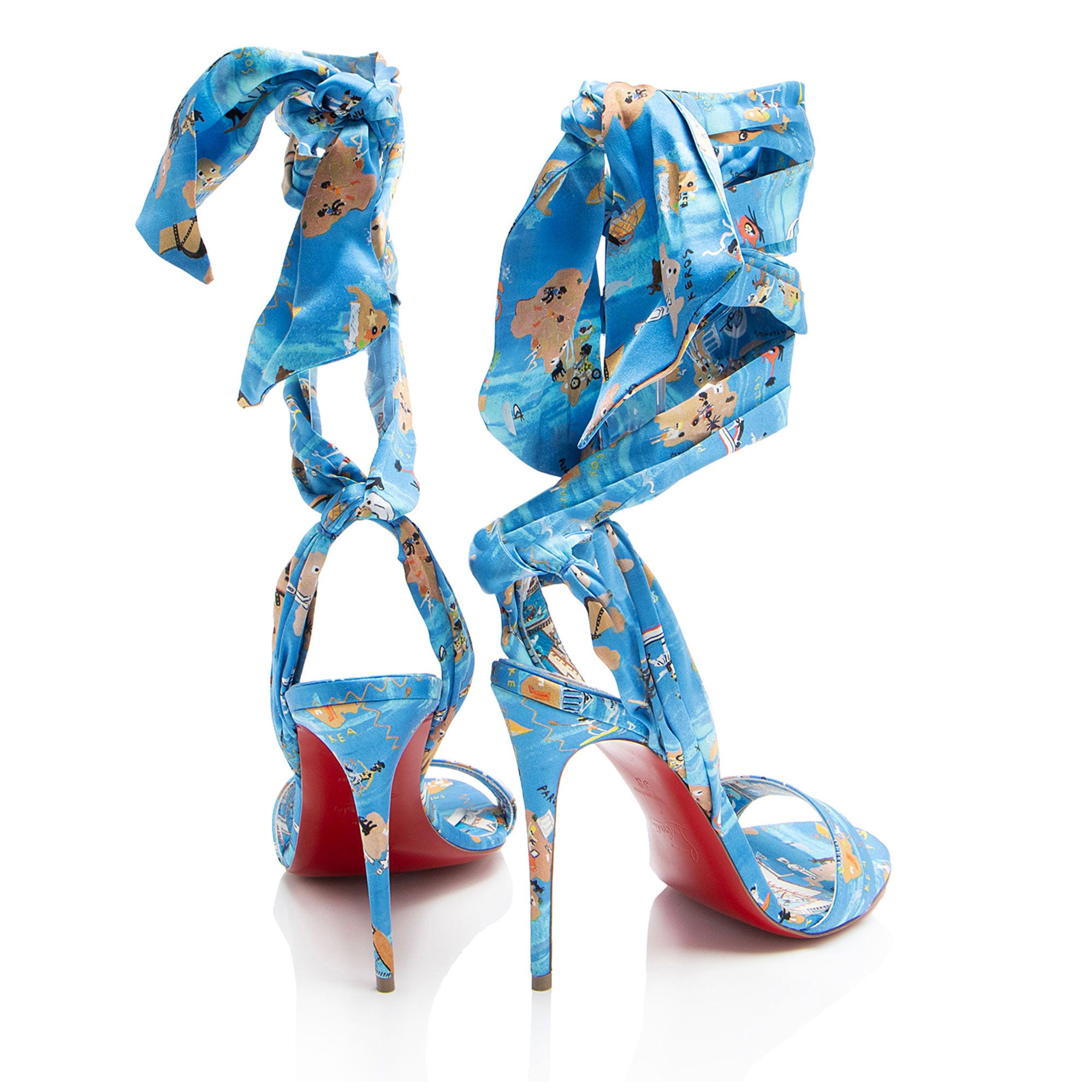 Christian Louboutin Crepe Satin Du Desert 100 Pumps - Size 8 / 38