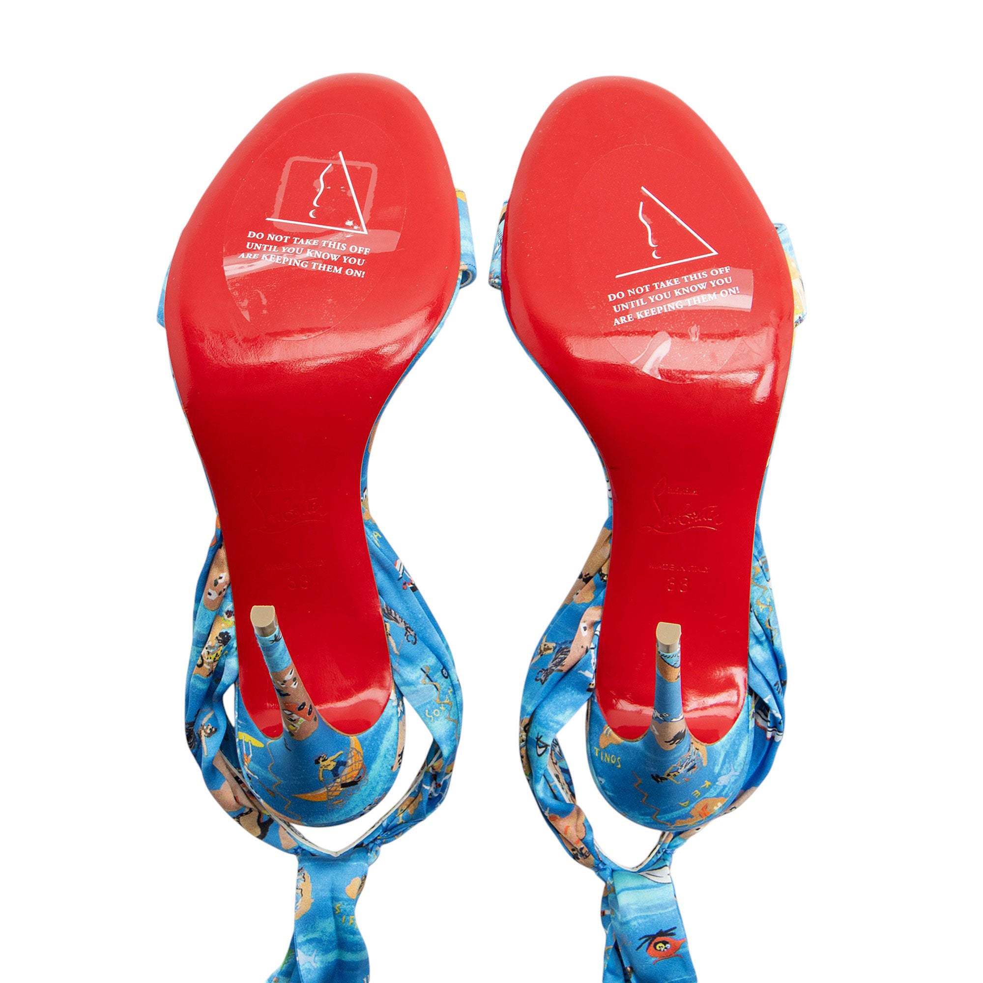 Christian Louboutin Crepe Satin Du Desert 100 Pumps - Size 8 / 38