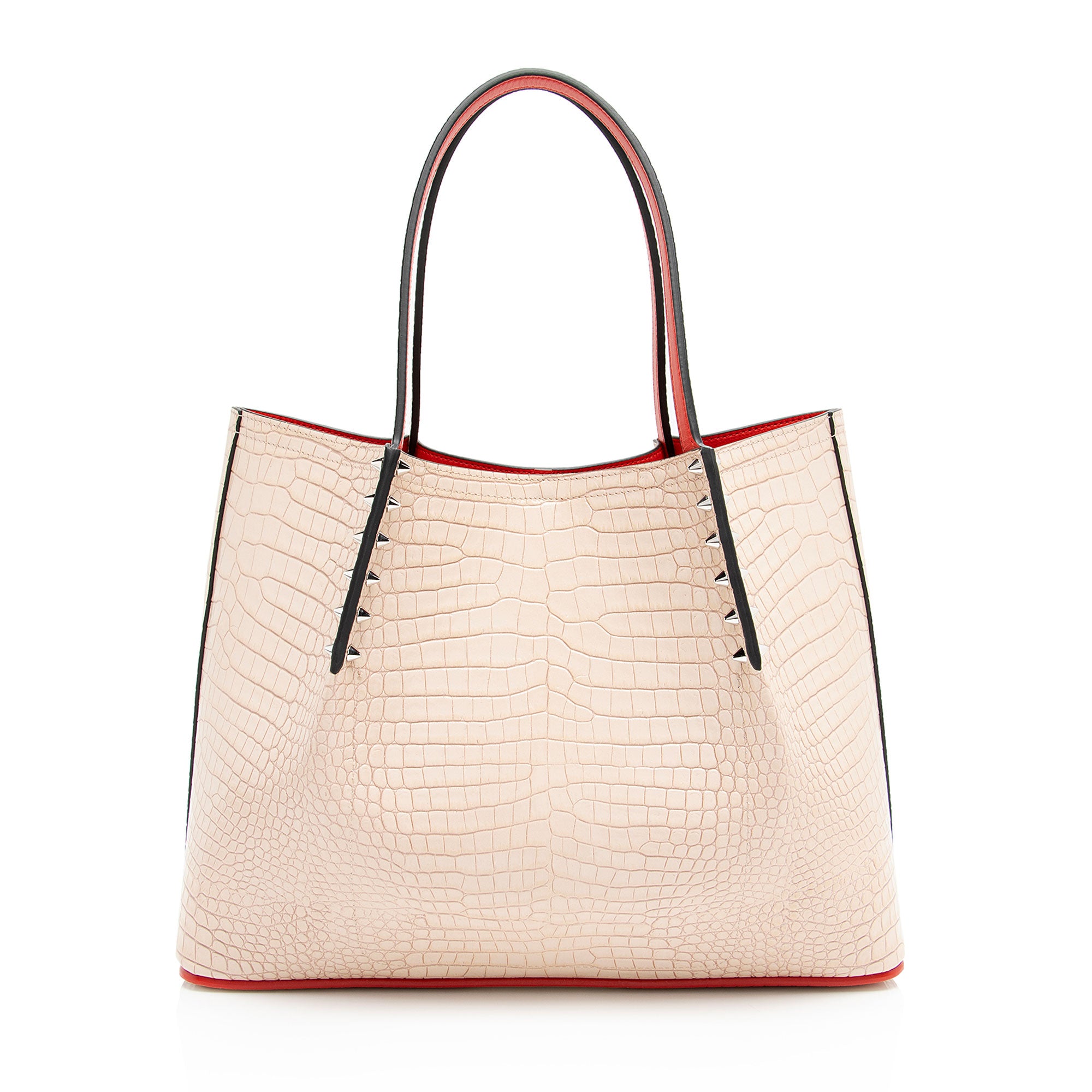 Christian Louboutin Croc Embossed Leather Cabarock Small Tote (SHF-agxwVX)
