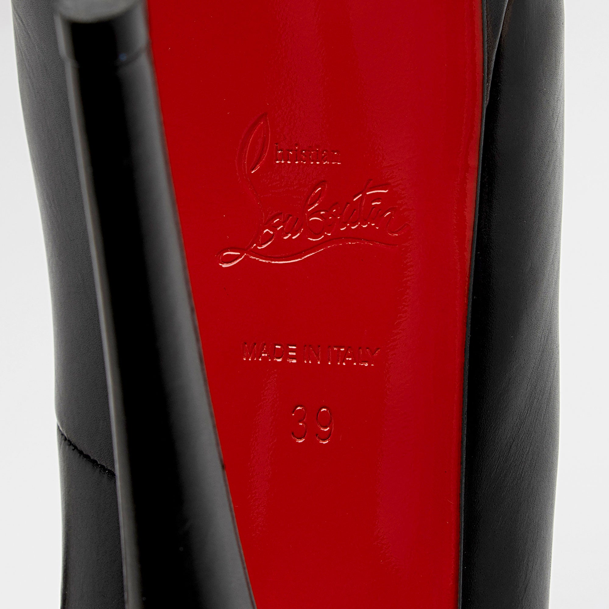 Christian Louboutin Leather Alta Poppins T-Strap Platform Pumps - Size 9 / 39 (SHF-OKILBW)