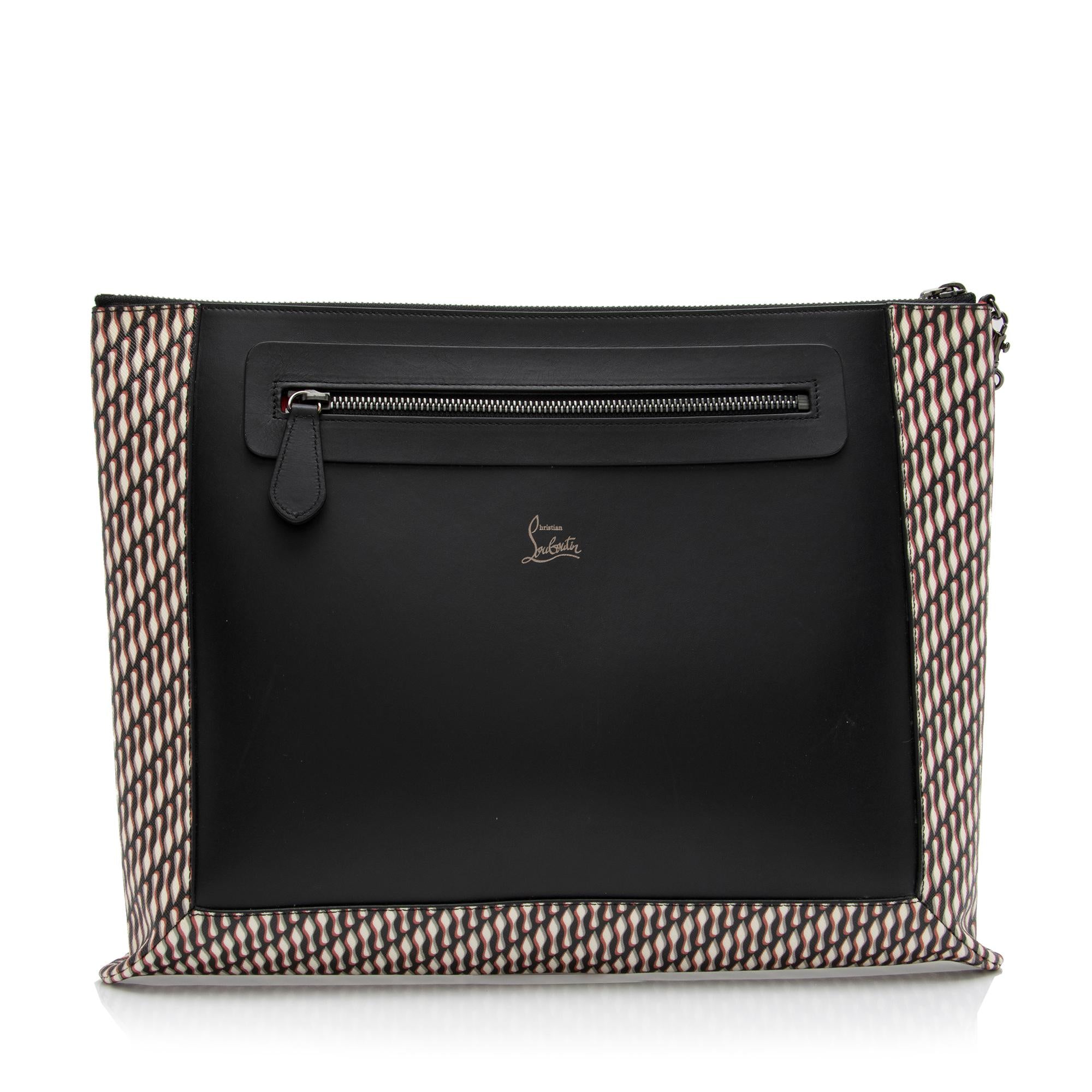 Christian Louboutin Coated Canvas Logo Peter Pouch (SHF-dP0ueF)