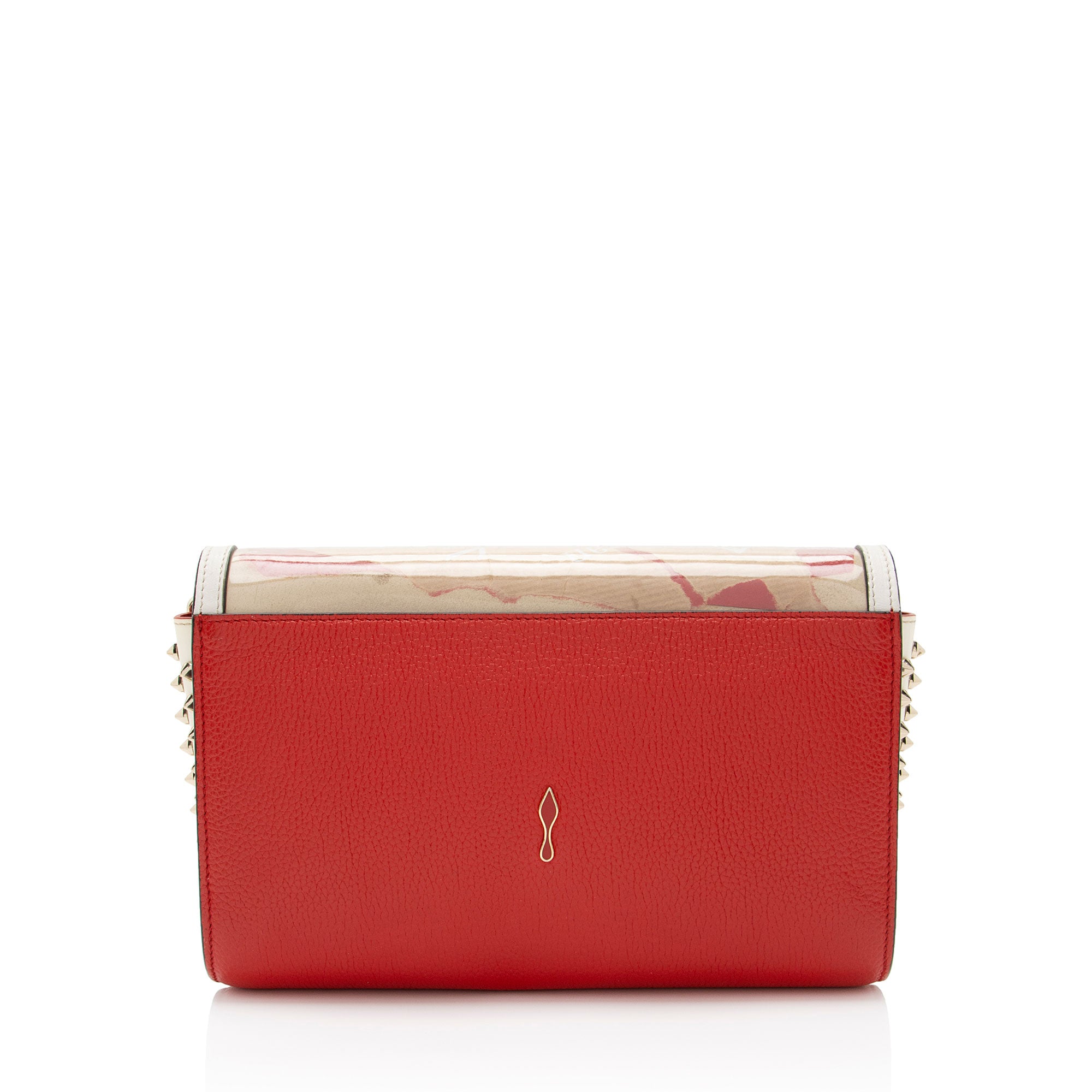 Christian Louboutin Leather Kraft Spikes Paloma Clutch (SHF-E2kWEn)