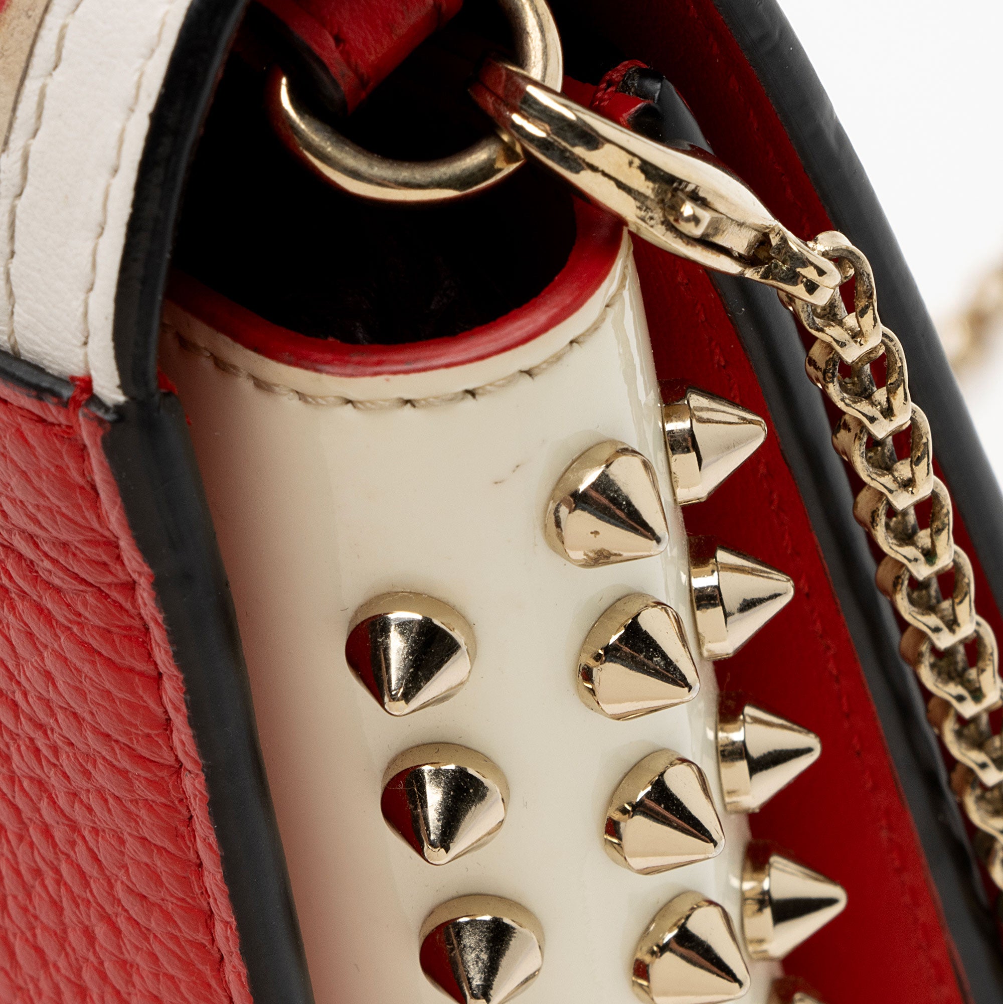 Christian Louboutin Leather Kraft Spikes Paloma Clutch (SHF-E2kWEn)