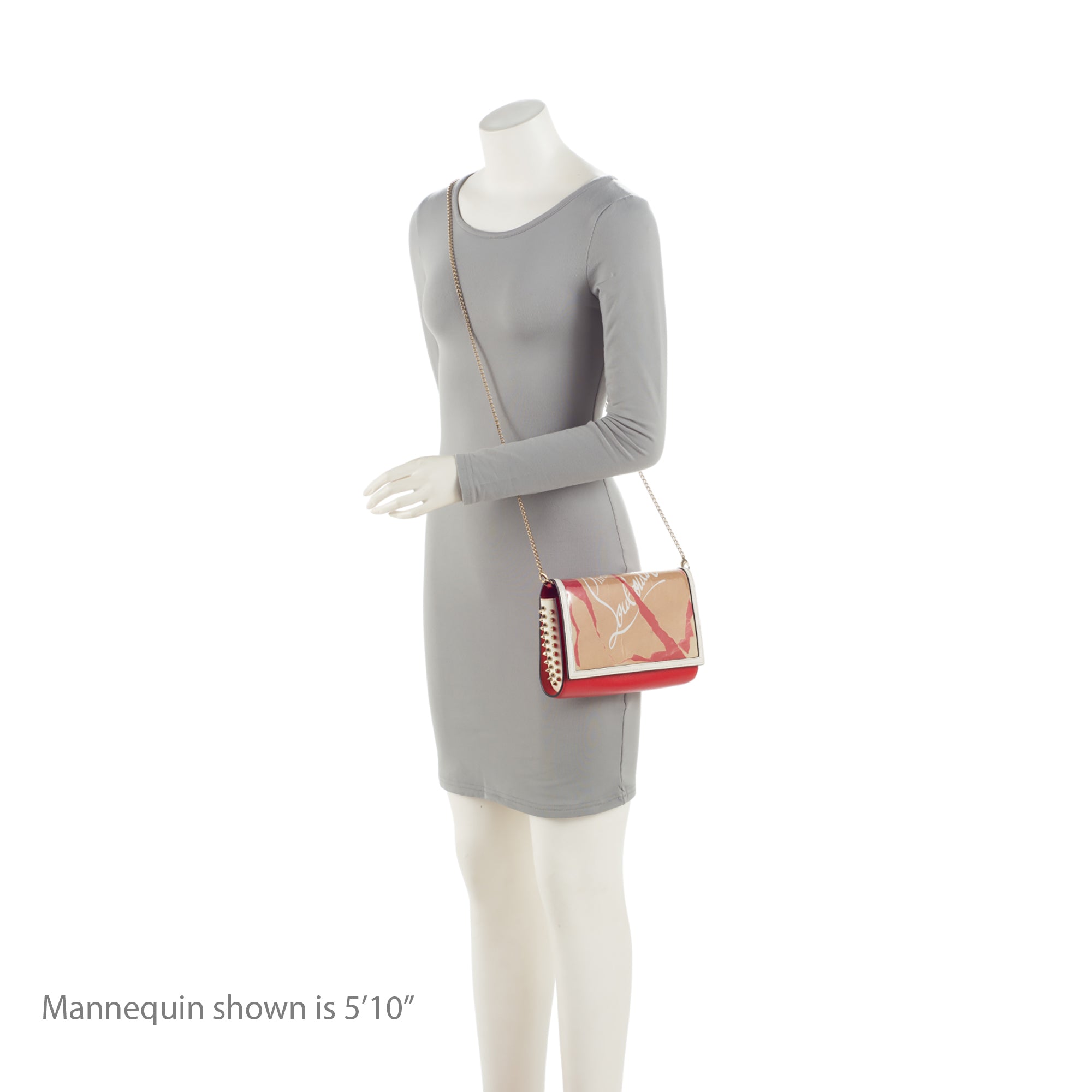 Christian Louboutin Leather Kraft Spikes Paloma Clutch (SHF-E2kWEn)