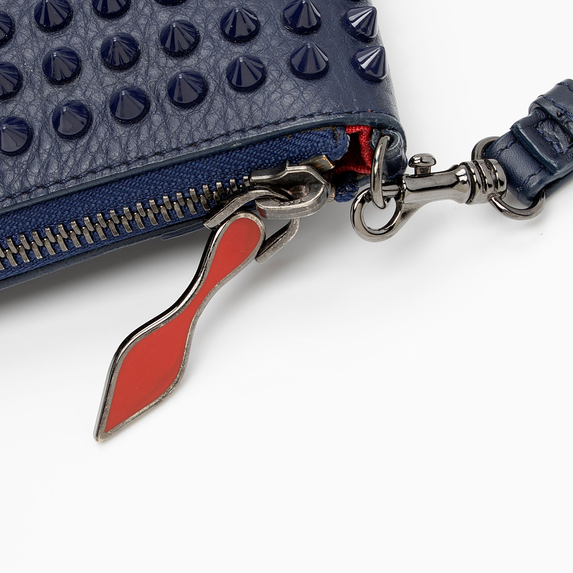 Christian Louboutin Leather Peter Spiked Clutch (SHF-MZw5Cf)