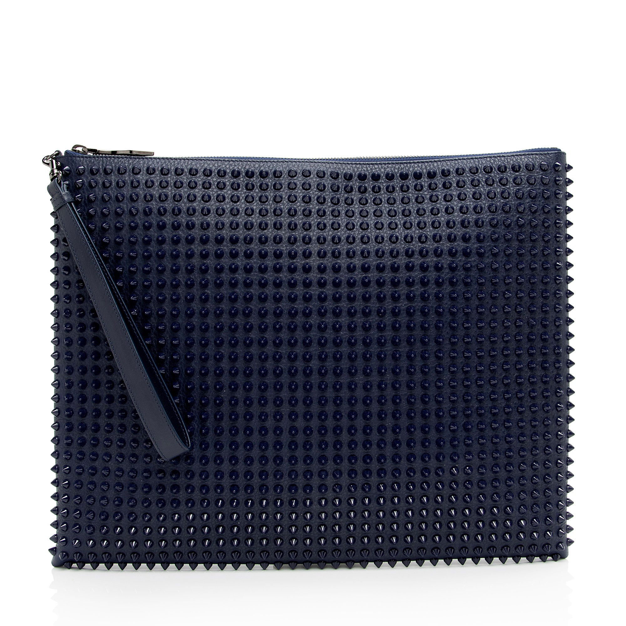 Christian Louboutin Leather Peter Spiked Clutch (SHF-MZw5Cf)