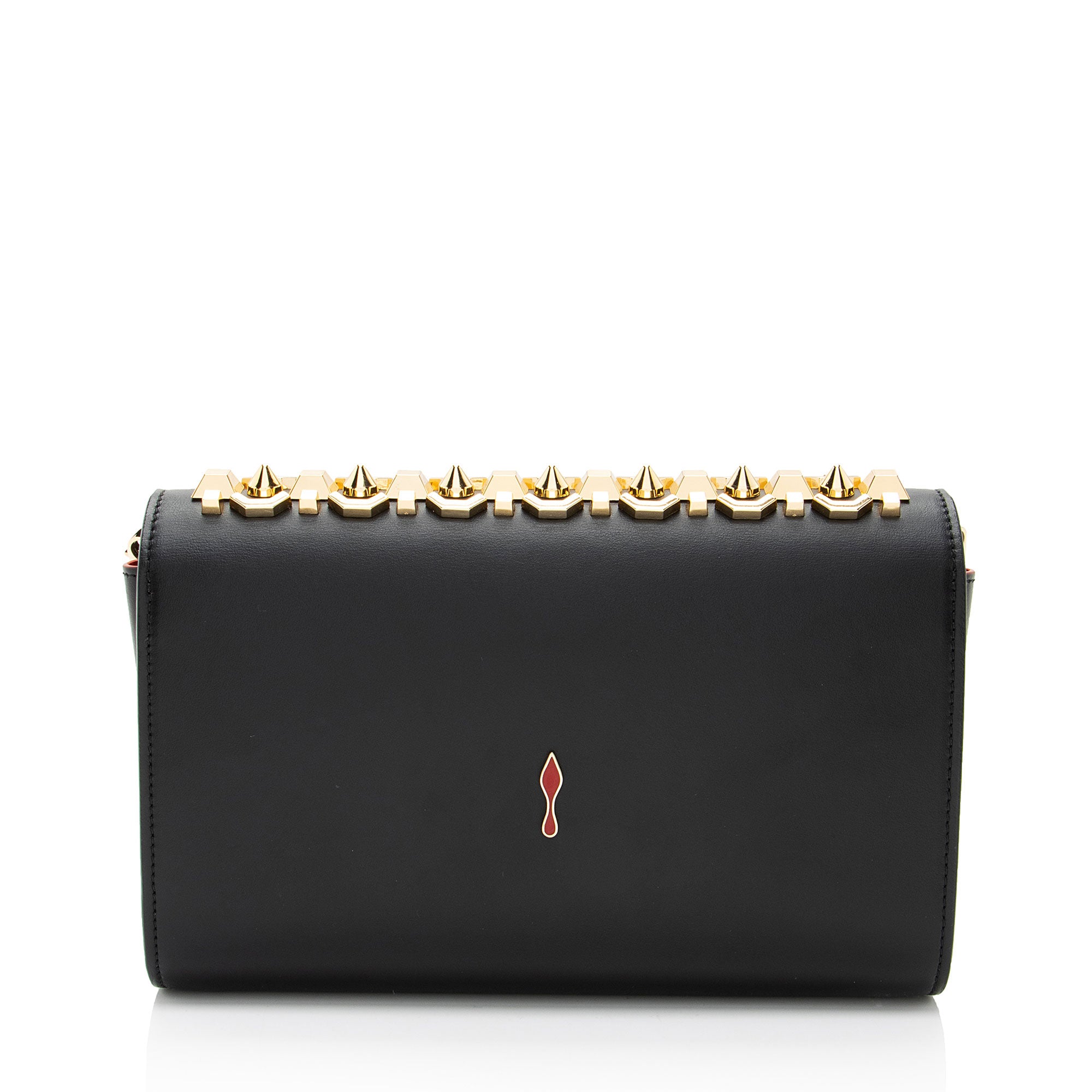 Christian Louboutin Leather Spiked Empire Paloma Wallet on Chain