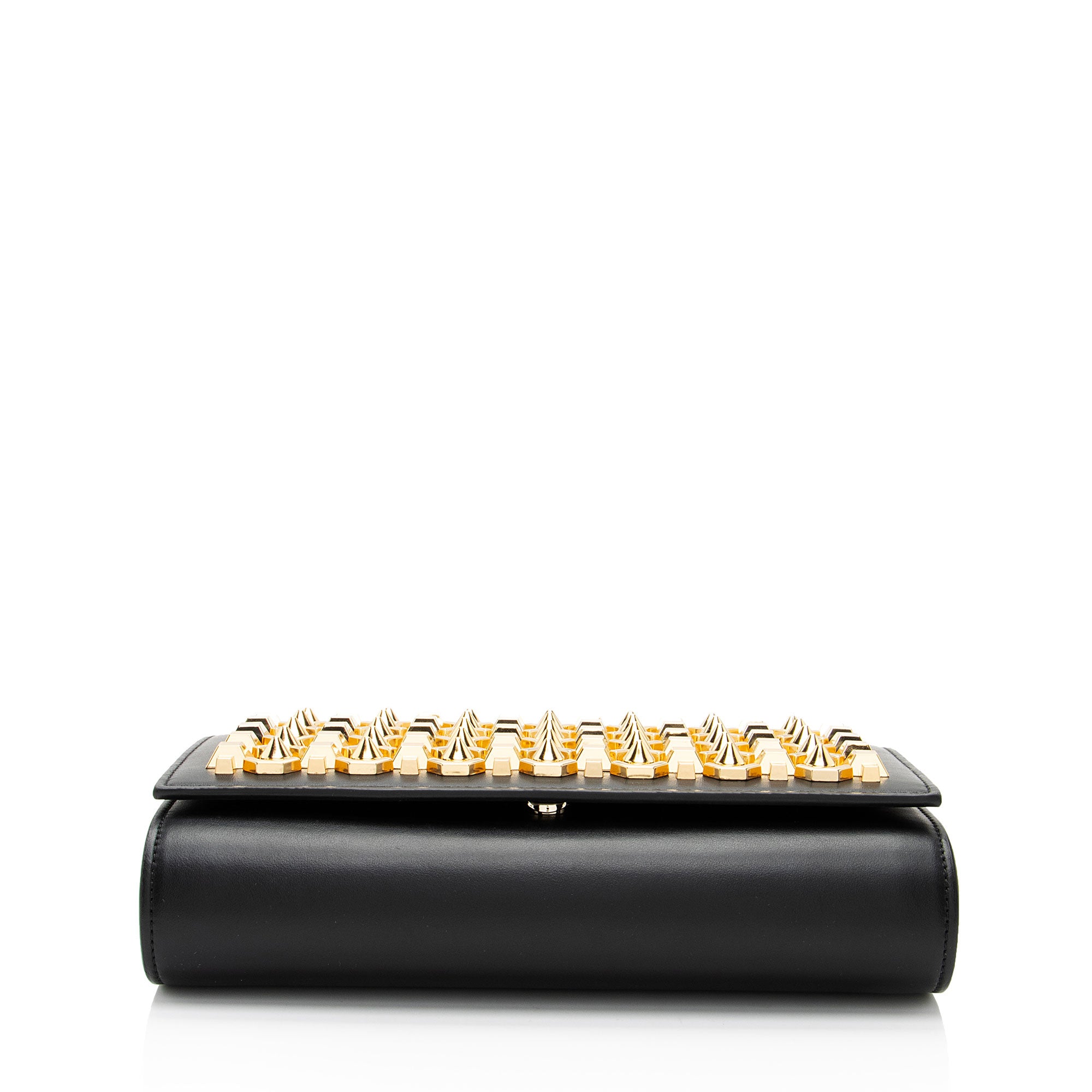 Christian Louboutin Leather Spiked Empire Paloma Wallet on Chain