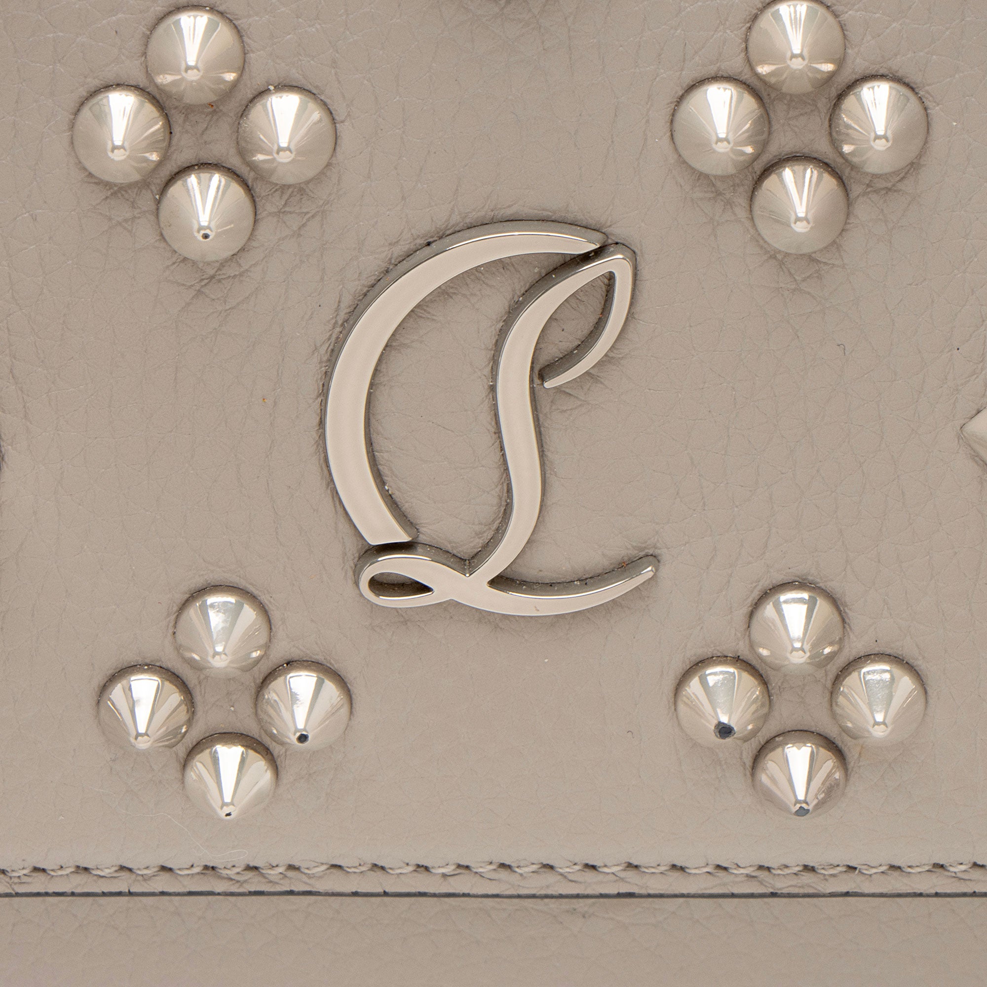 Christian Louboutin Leather Spiked Loubinthesky Paloma Clutch