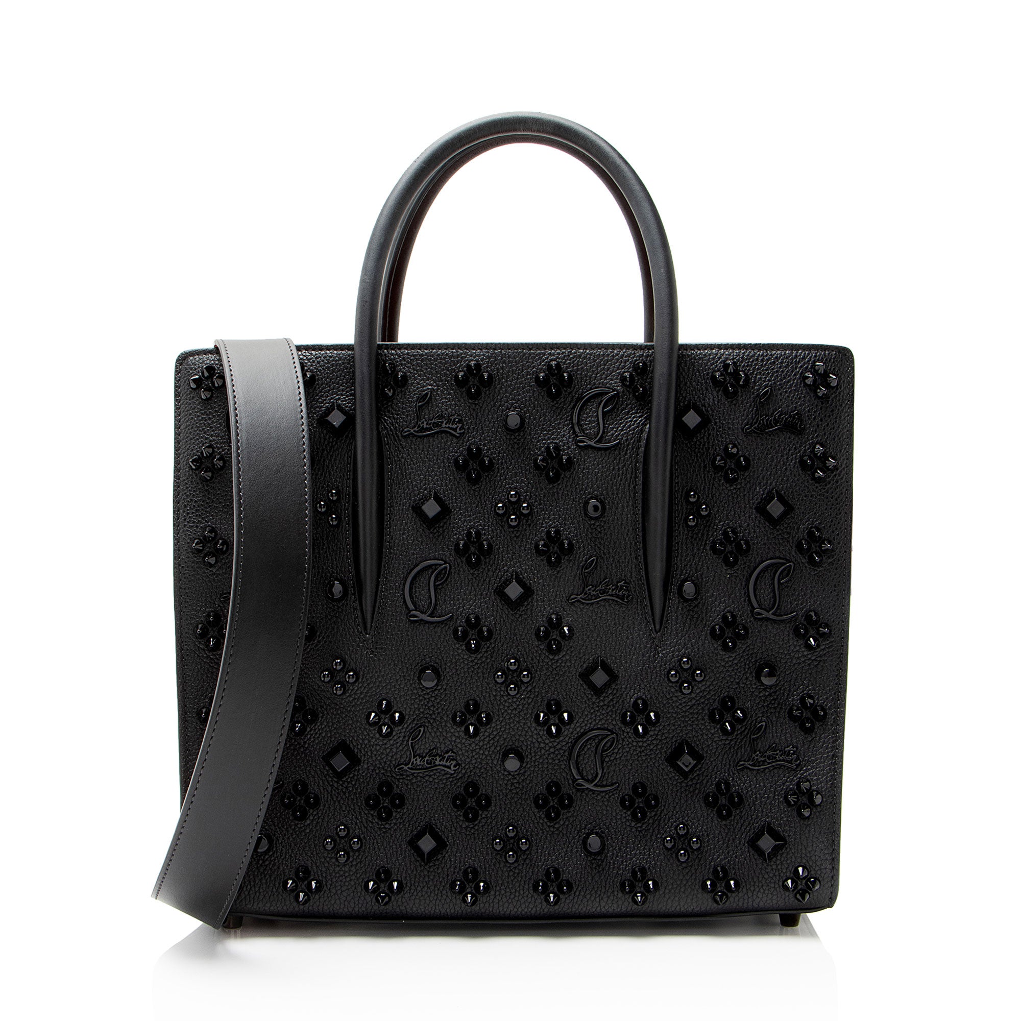 Christian Louboutin Leather Spiked Loubinthesky Paloma Medium Tote