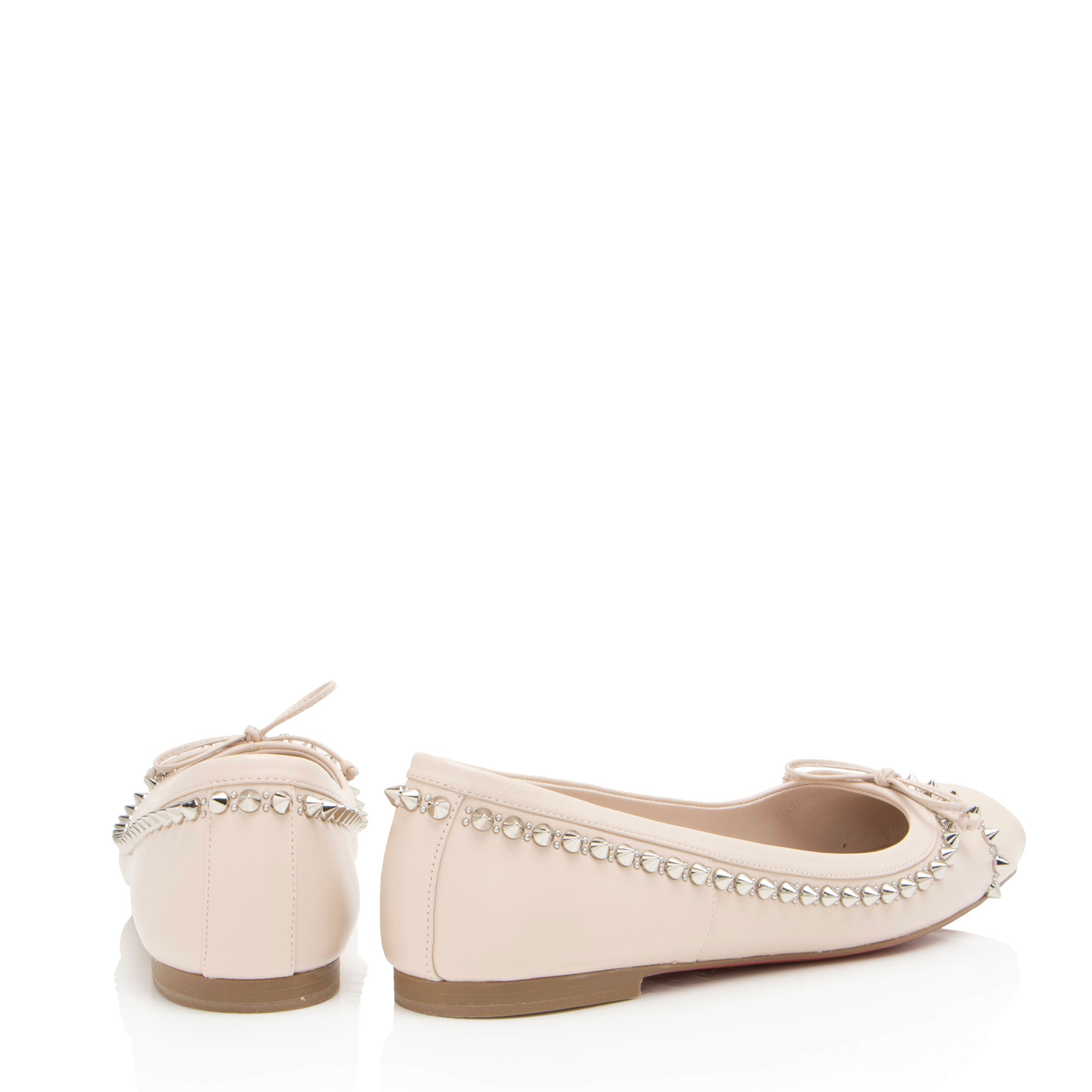 Christian Louboutin Leather Spiked Mamadrague Flats - Size 8.5 / 38.5