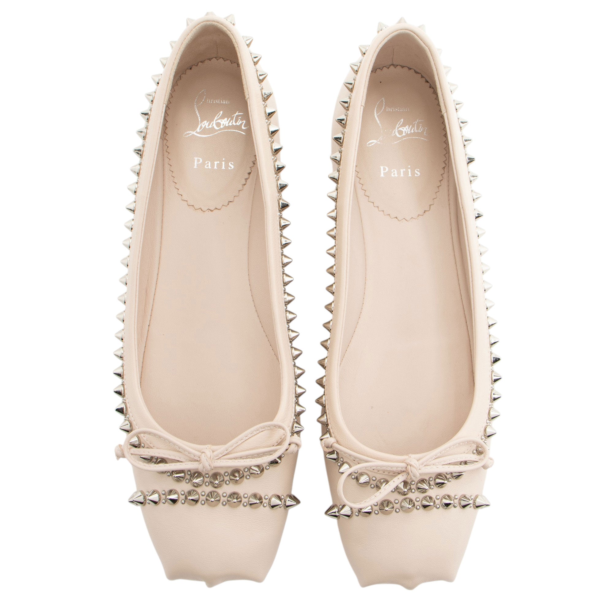 Christian Louboutin Leather Spiked Mamadrague Flats - Size 8.5 / 38.5