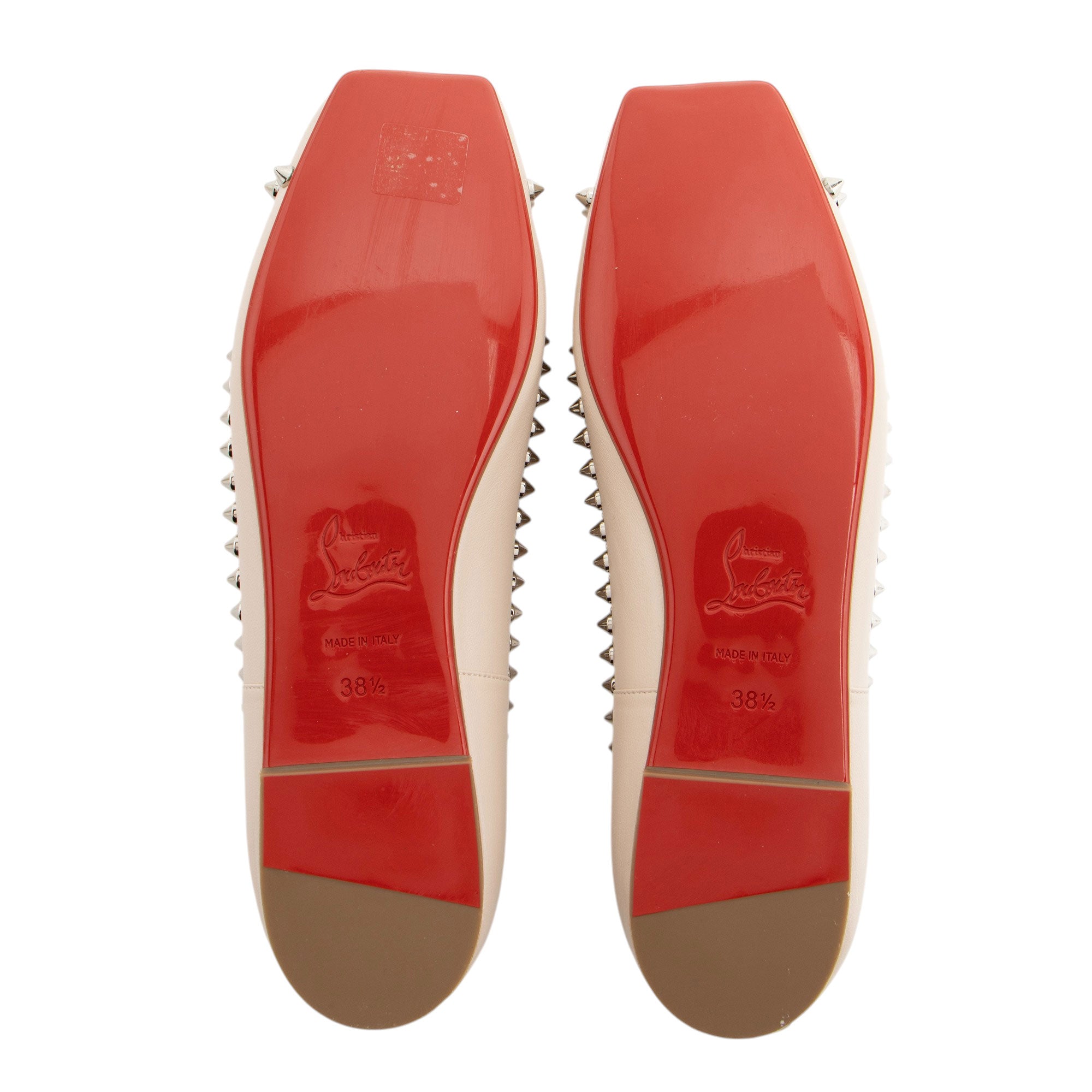 Christian Louboutin Leather Spiked Mamadrague Flats - Size 8.5 / 38.5