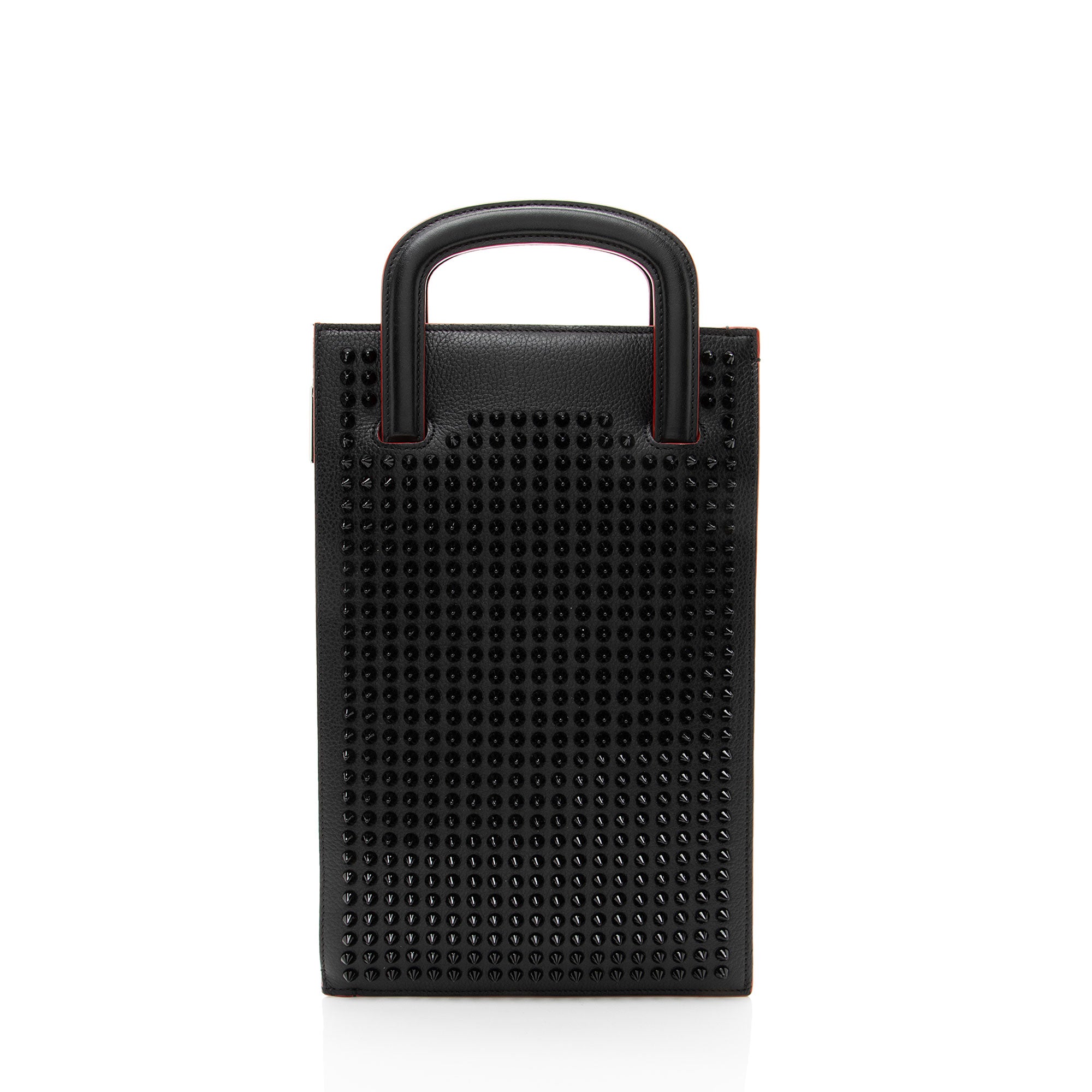 希少/極美品✨　Christian Louboutin トリックトラック　バッグ Christian Louboutin Leather Spiked Trictrac Portfolio Top Handle
