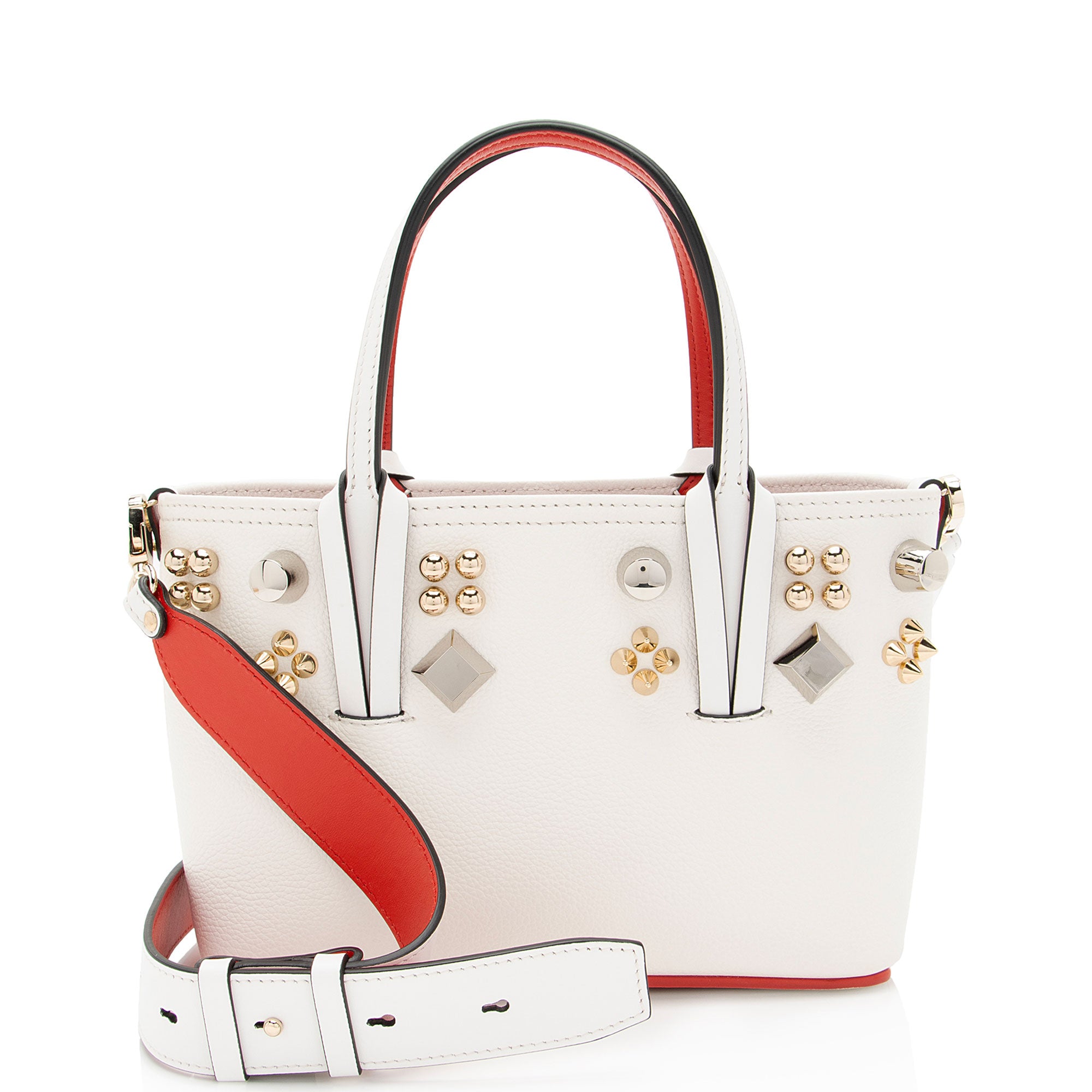 Christian Louboutin Leather Spiked Empire Cabata Mini Tote (SHF-NfPK9r)