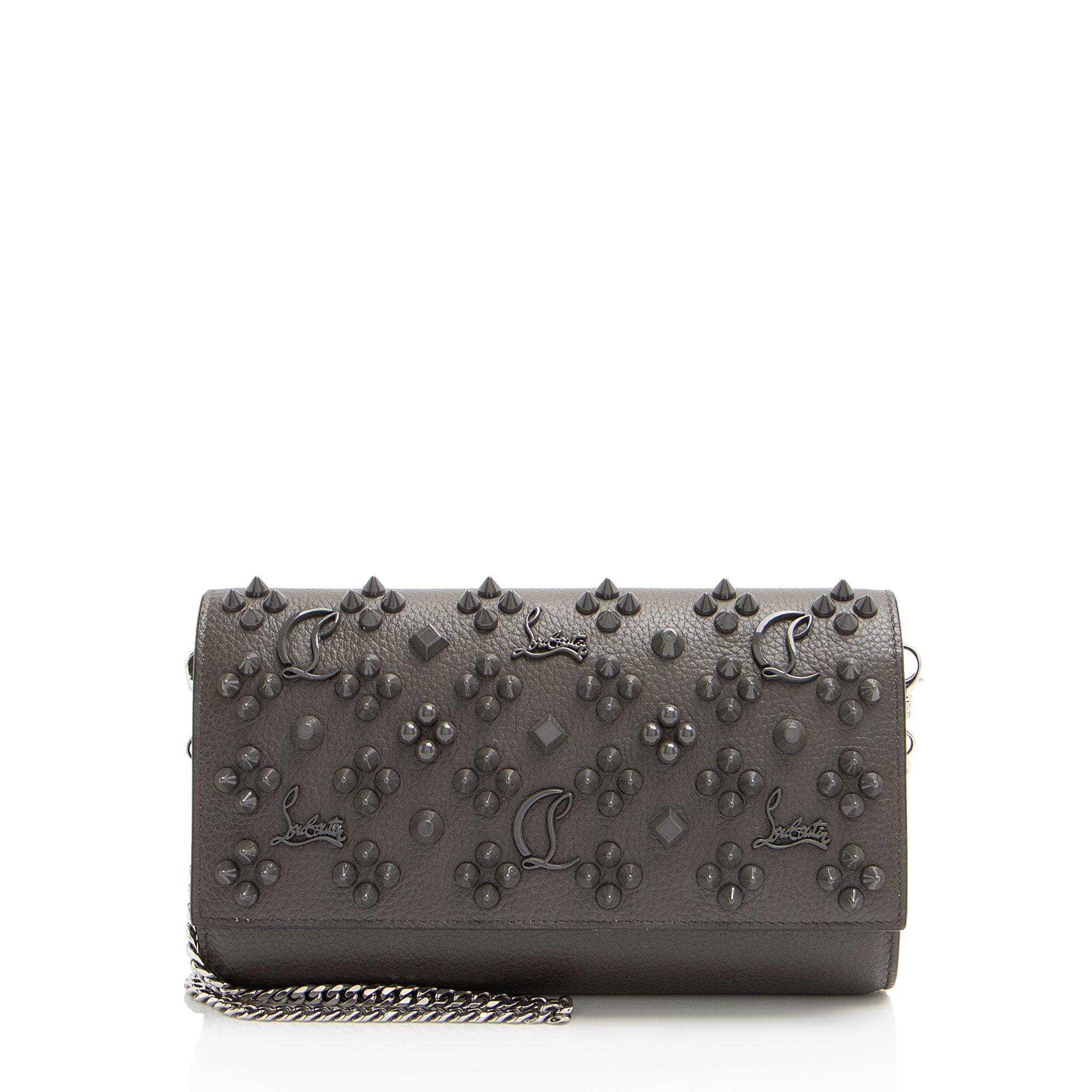 Christian Louboutin Leather Spiked Paloma Wallet on Chain (SHF-79W5TK)