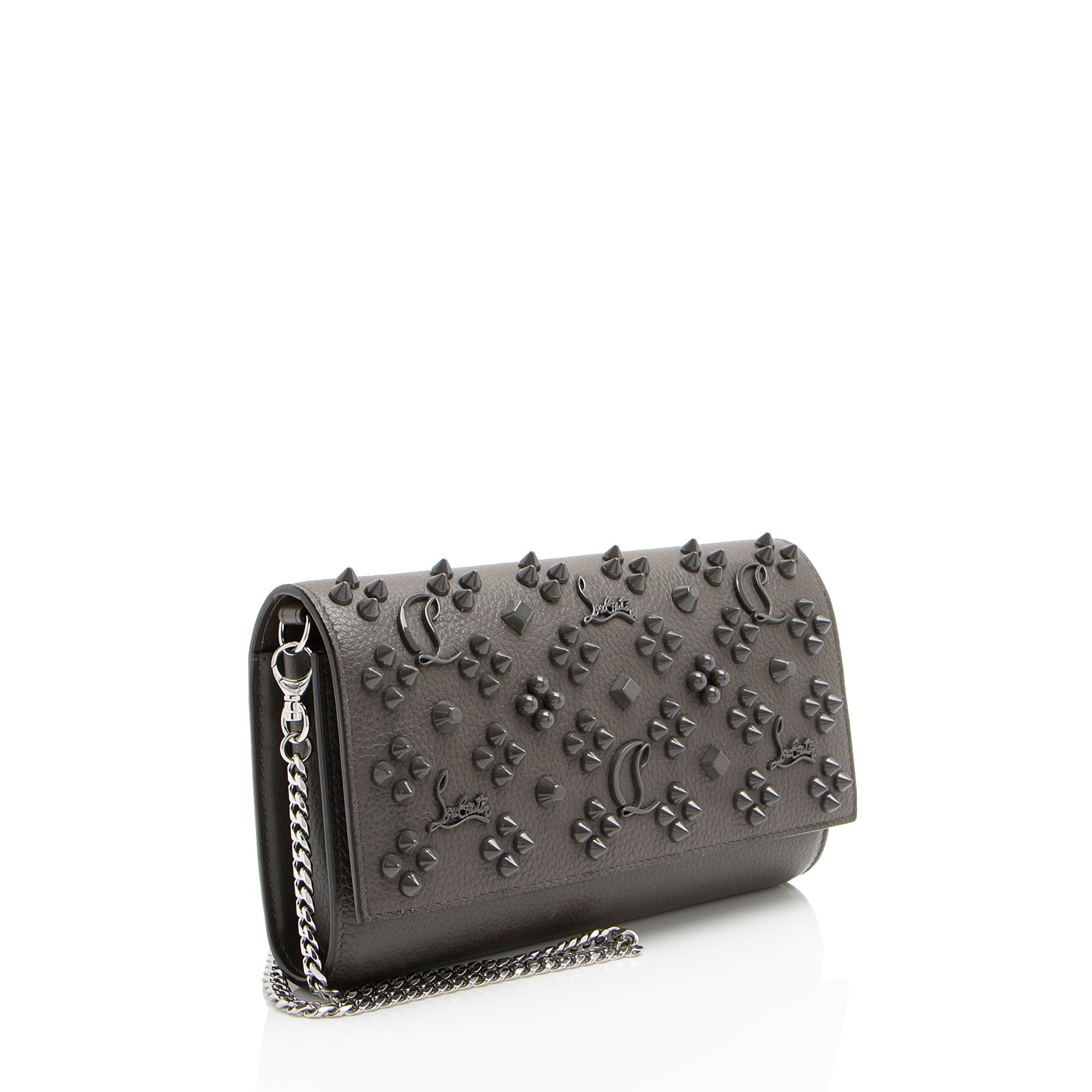 Christian Louboutin Leather Spiked Paloma Wallet on Chain (SHF-79W5TK)