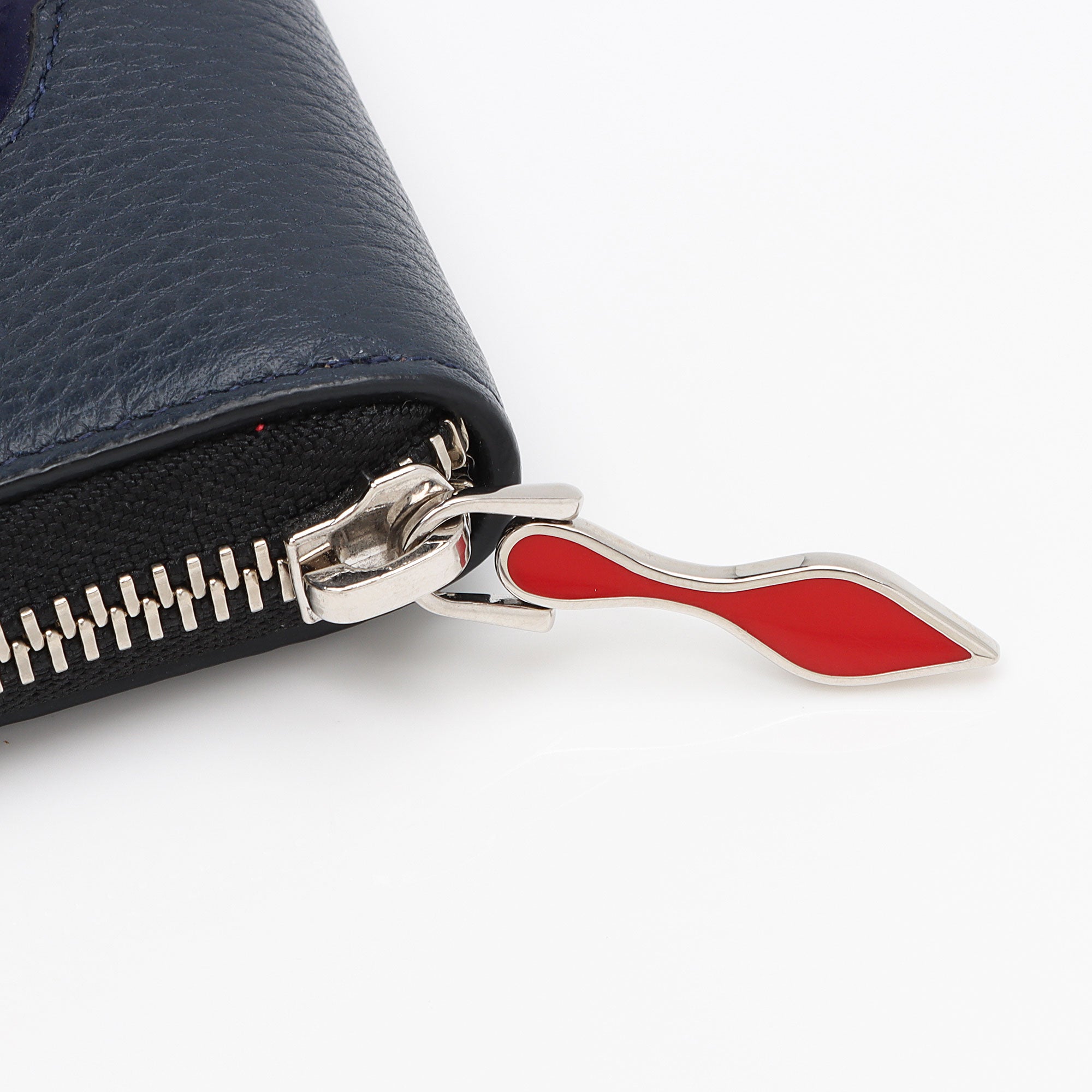 Christian Louboutin Leather Winged Heart Zip Compact Wallet (SHF-J54Gws)