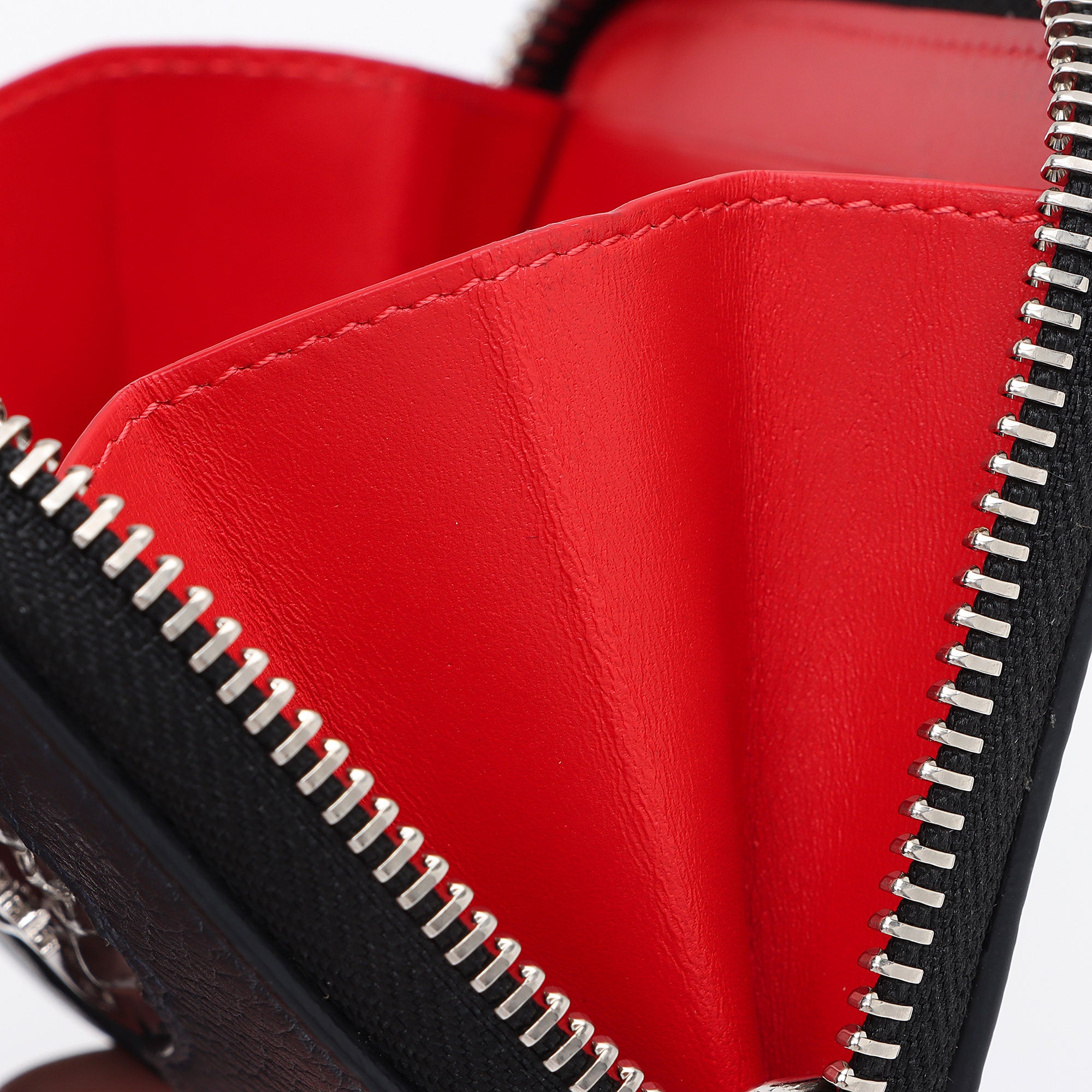 Christian Louboutin Leather Winged Heart Zip Compact Wallet (SHF-J54Gws)