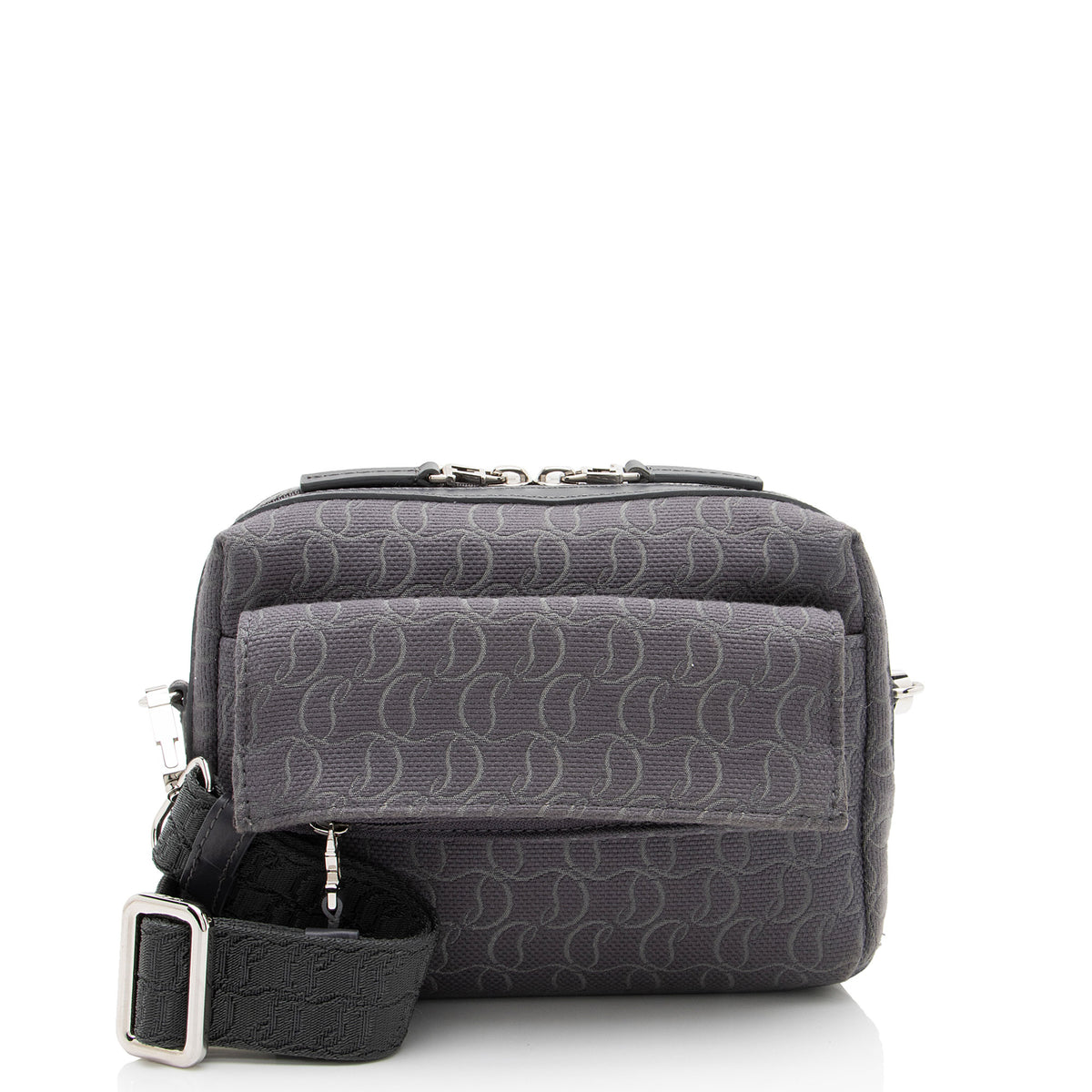 Christian Louboutin Logo Canvas Zip N Flap Messenger