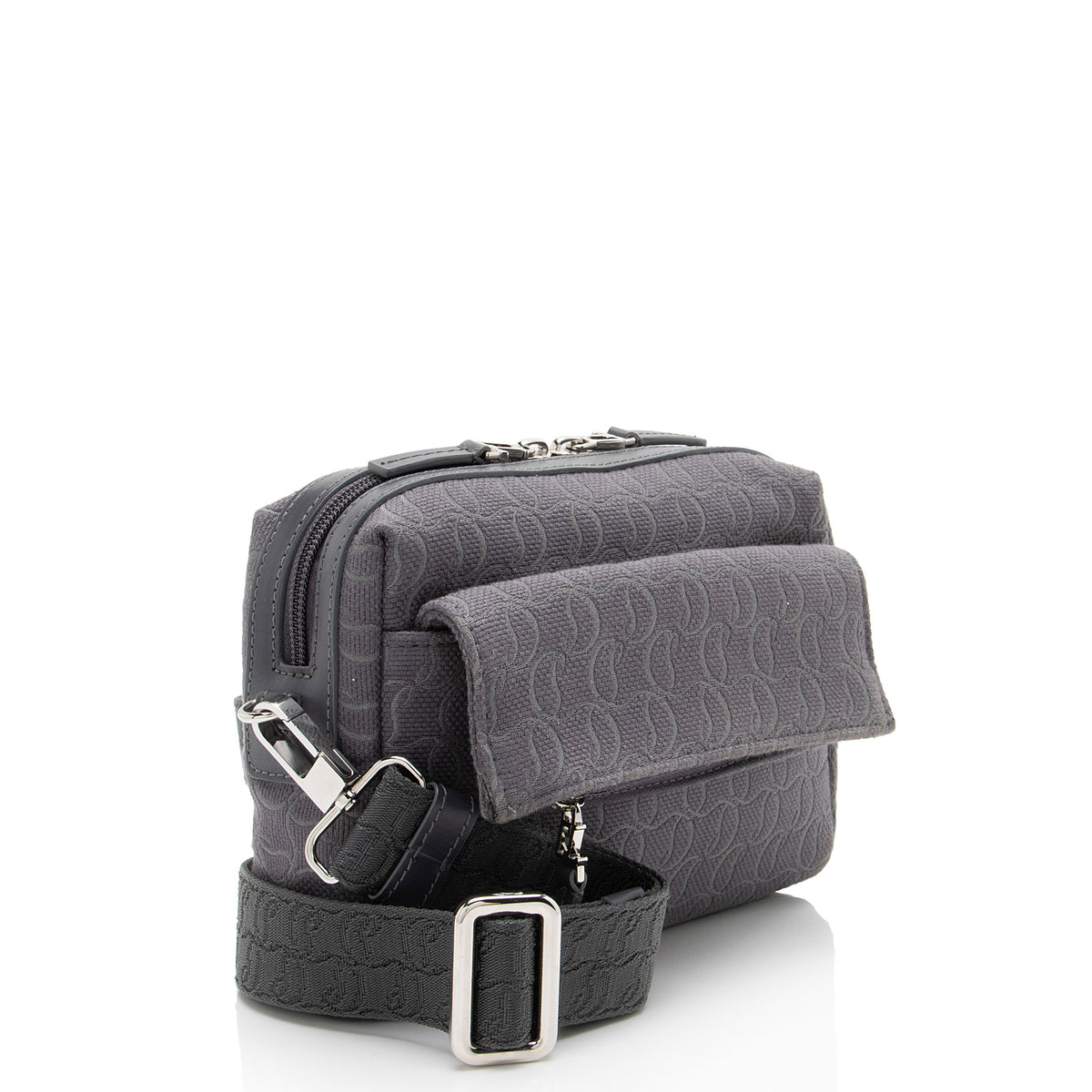 Christian Louboutin Logo Canvas Zip N Flap Messenger