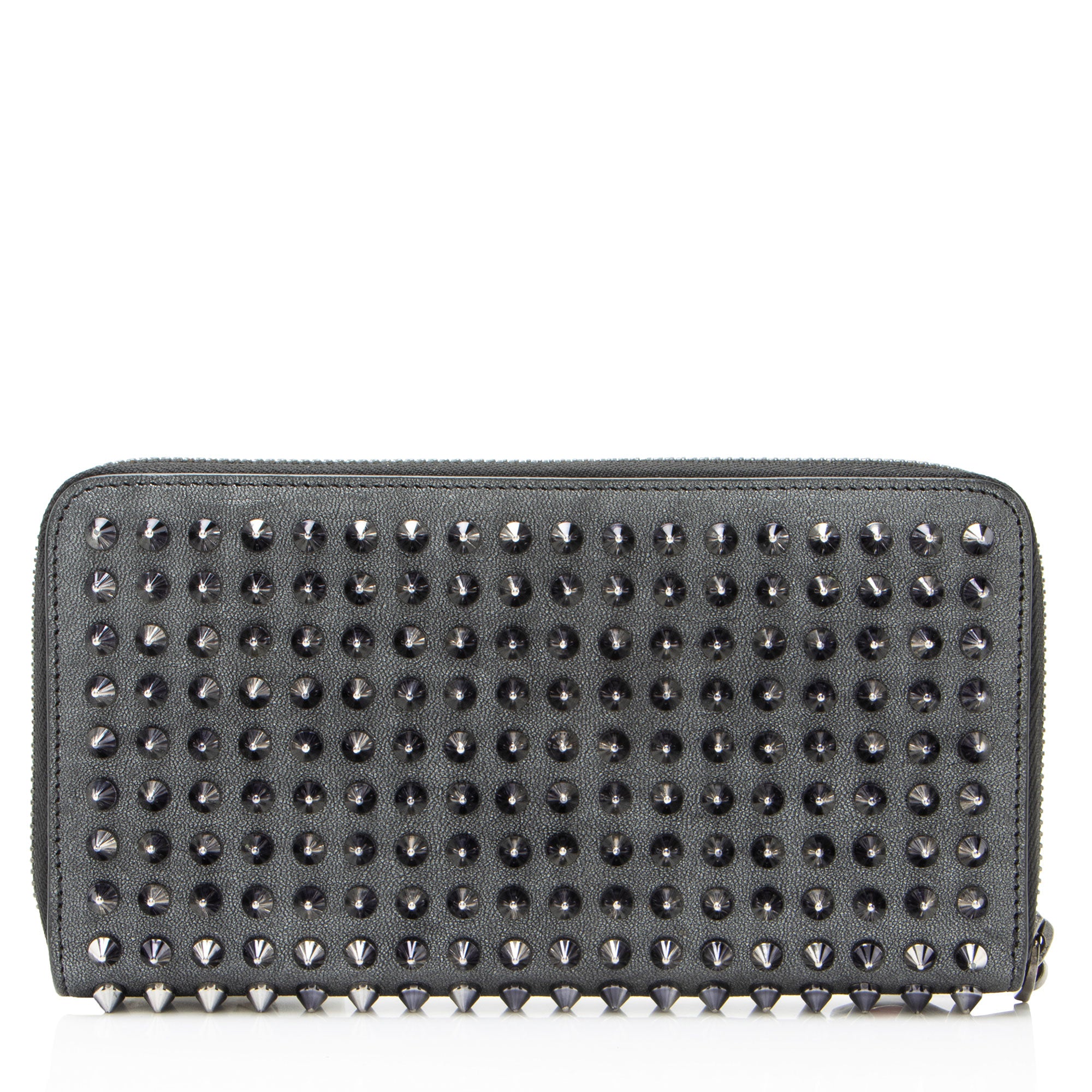 Christian Louboutin Metallic Leather Spiked Panettone Wallet