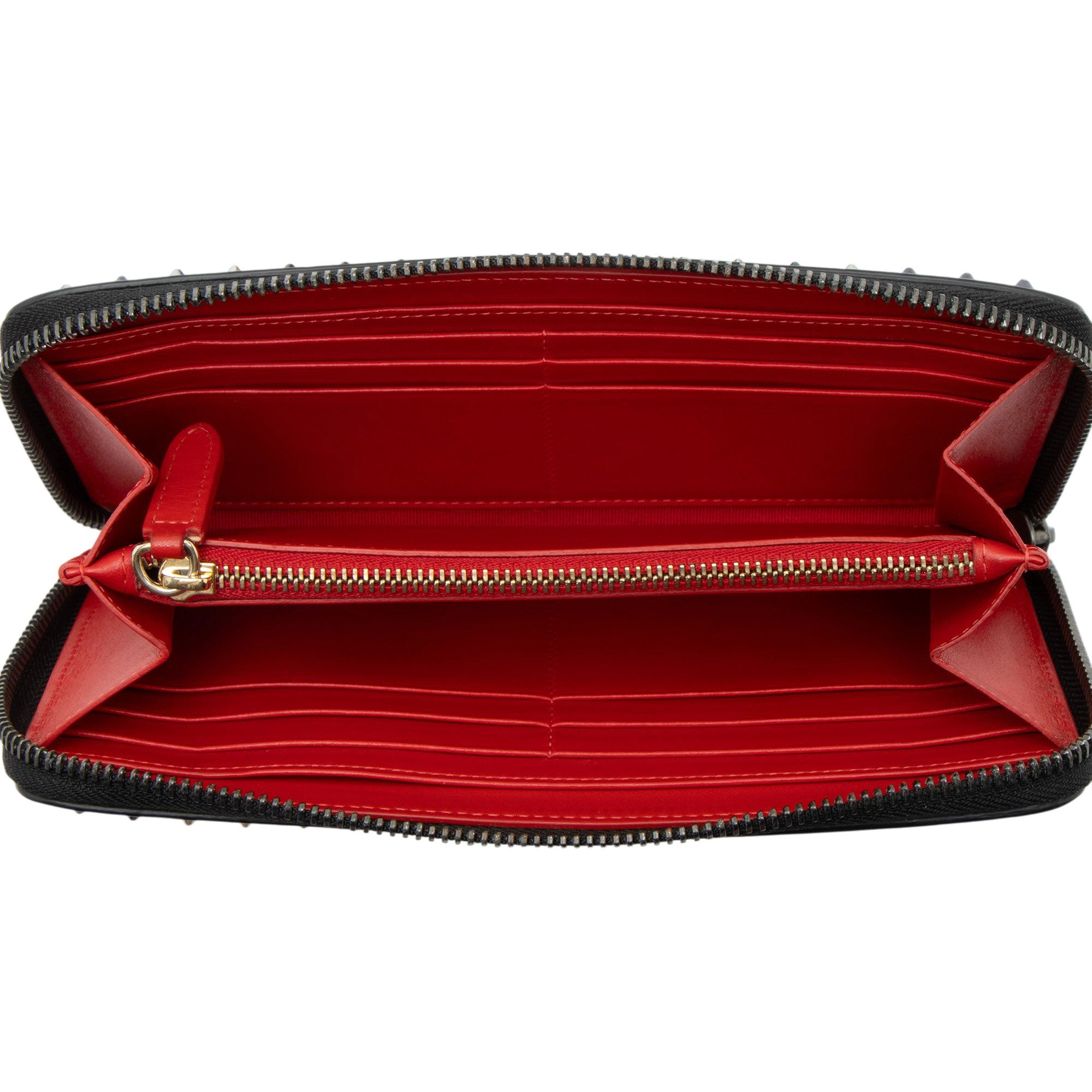 Christian Louboutin Metallic Leather Spiked Panettone Wallet