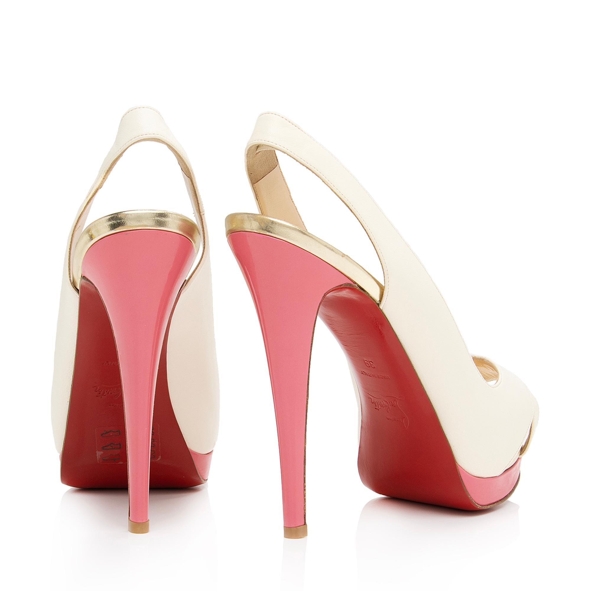Christian Louboutin Nappa Leather Very Croise Slingback 140 Pumps - Size 9 / 39 (SHF-ZReYTq)