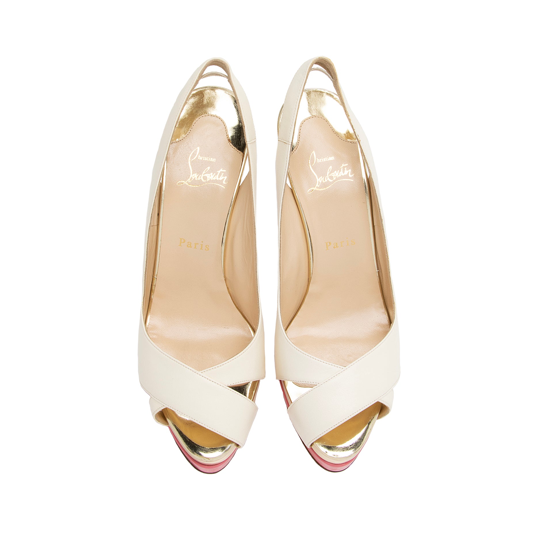 Christian Louboutin Nappa Leather Very Croise Slingback 140 Pumps - Size 9 / 39 (SHF-ZReYTq)