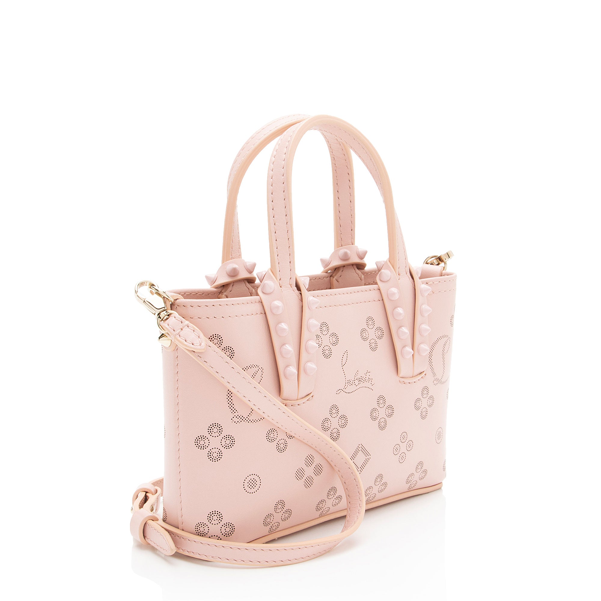 Christian Louboutin Perforated Leather Loubinthesky Cabata Nano Tote