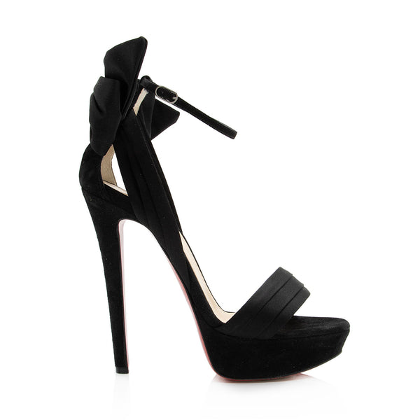 Christian Louboutin Satin Velour Vampanodo Platform Sandals - Size 7 / –  LuxeDH