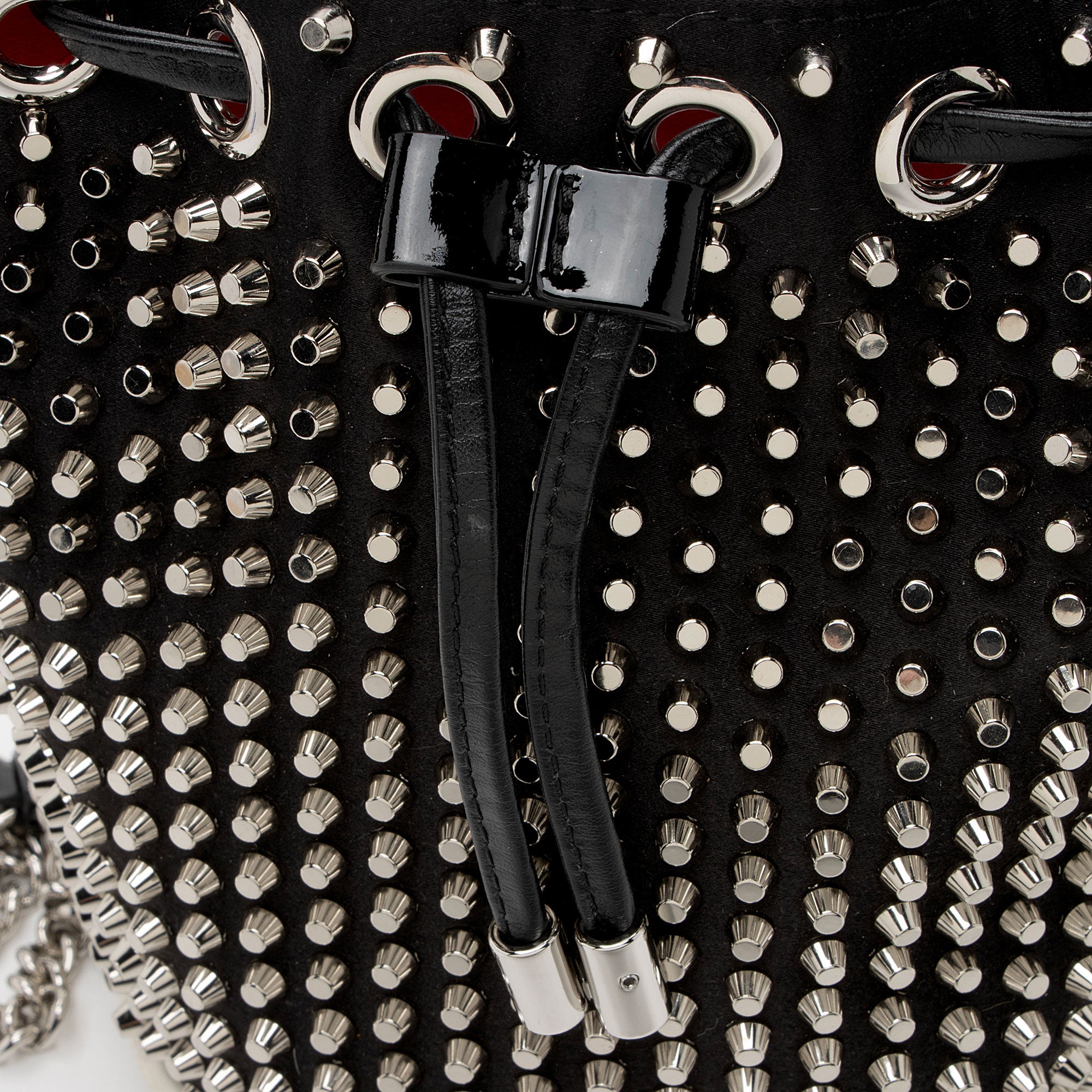 Christian Louboutin Leather Spiked Marie Jane Bucket Bag
