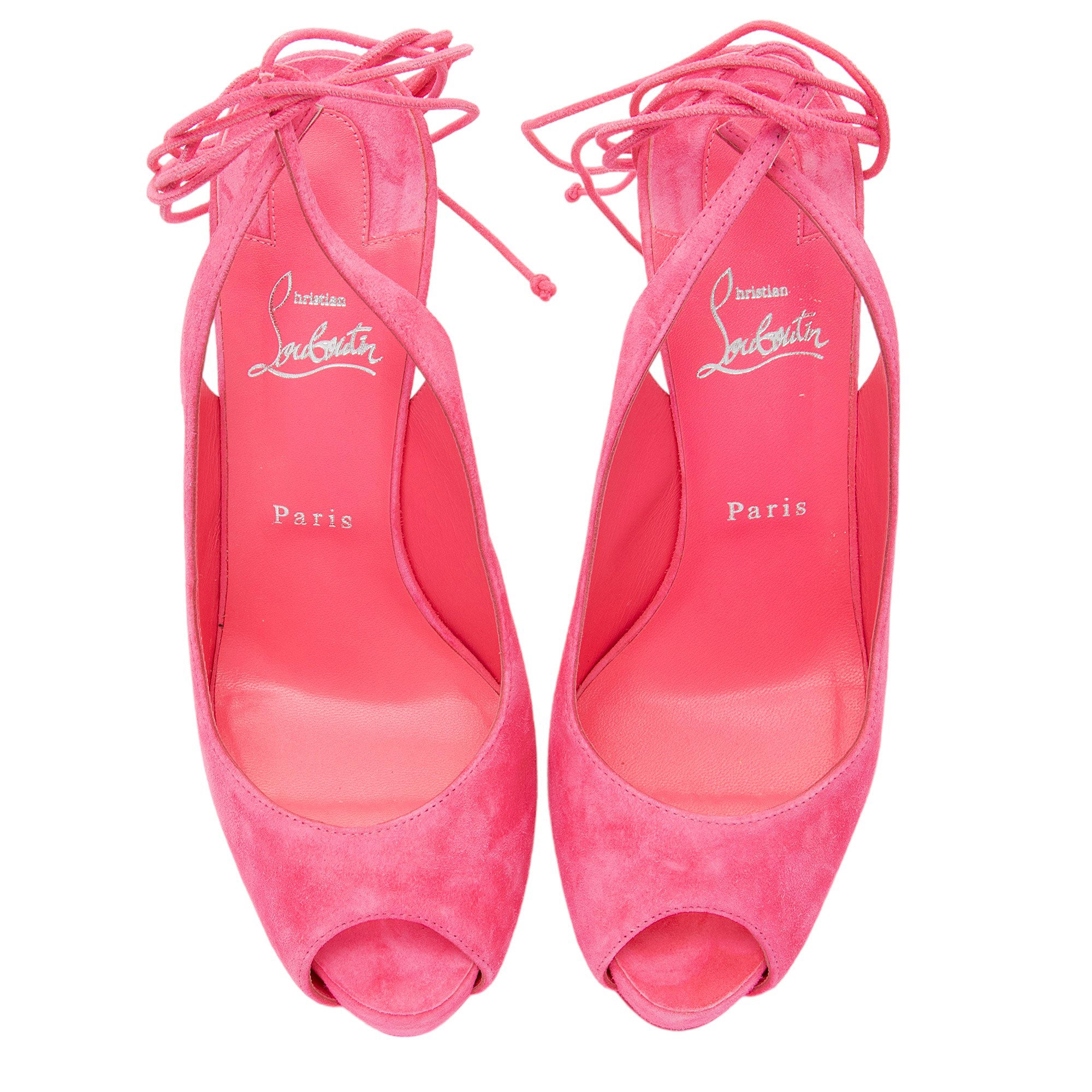Christian Louboutin Suede Lace Up NVP Pumps - Size 9.5 / 39.5 (SHF-kRZEmj)