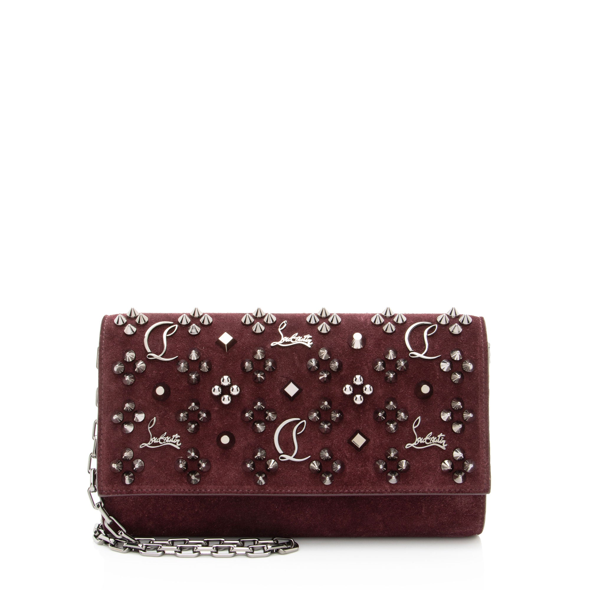 Christian Louboutin Suede Loubinthesky Paloma Wallet on Chain