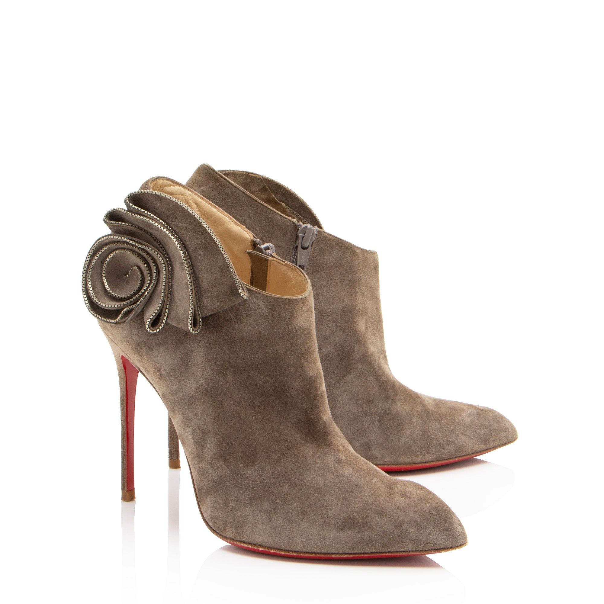 Christian Louboutin Suede Mrs Baba Ankle Boots - Size 8.5 / 38.5 (SHF-lT7uS8)