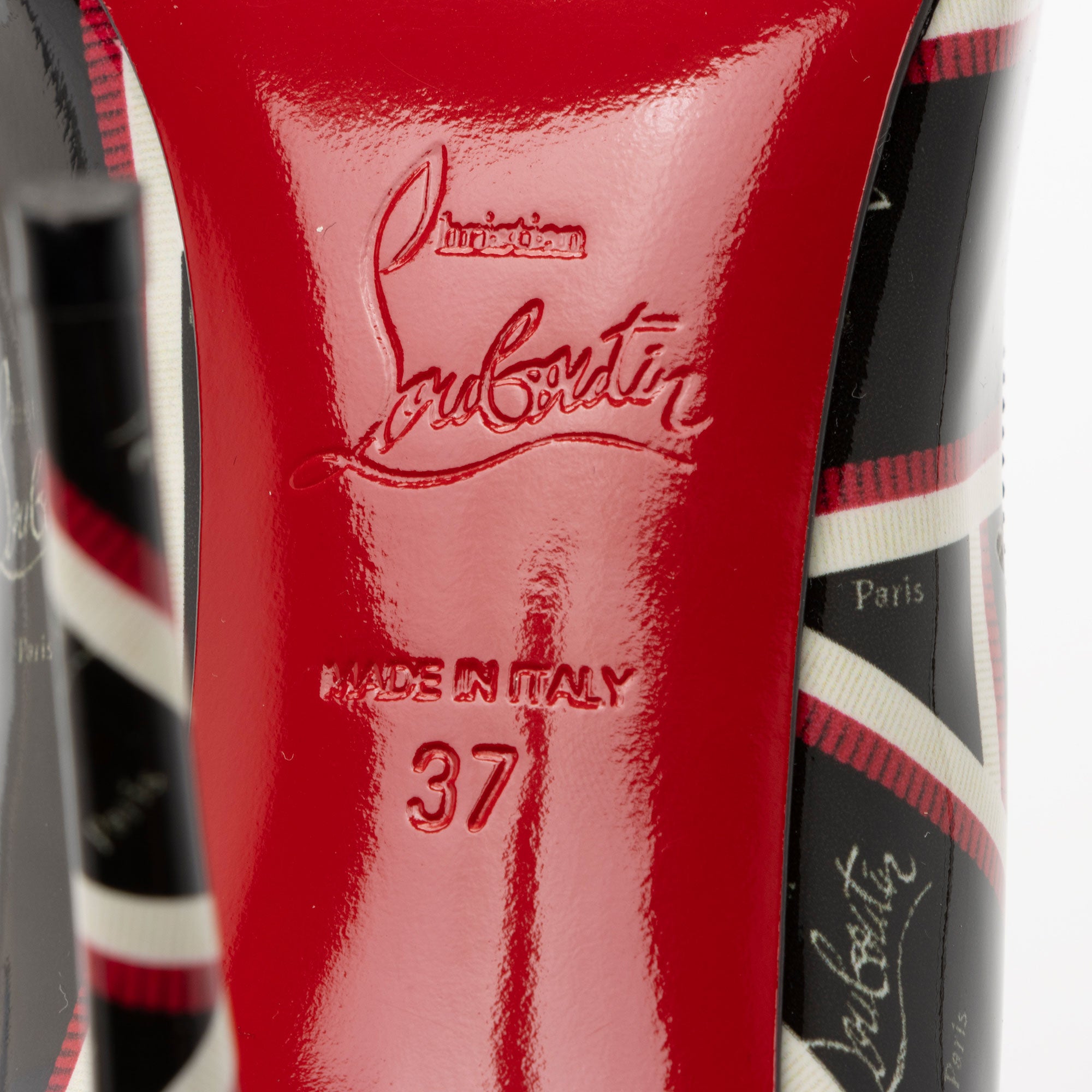 Christian Loubtoutin Patent Leather Ribbon Kate 100 Pumps - Size 7 / 37 (SHF-mW2GiM)